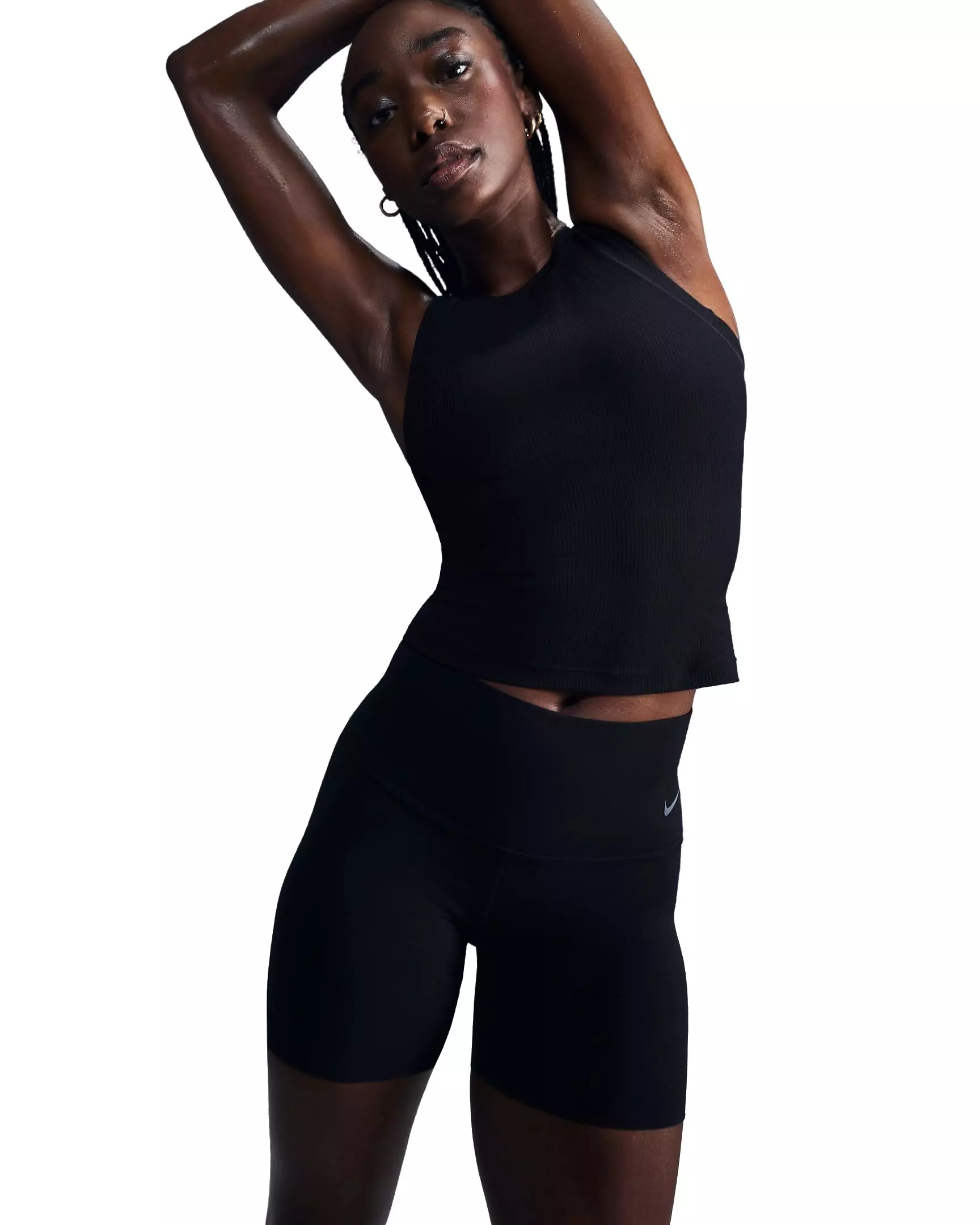 Nike Women's Zenvy Rib Dri-FIT Tank Top - BLACK