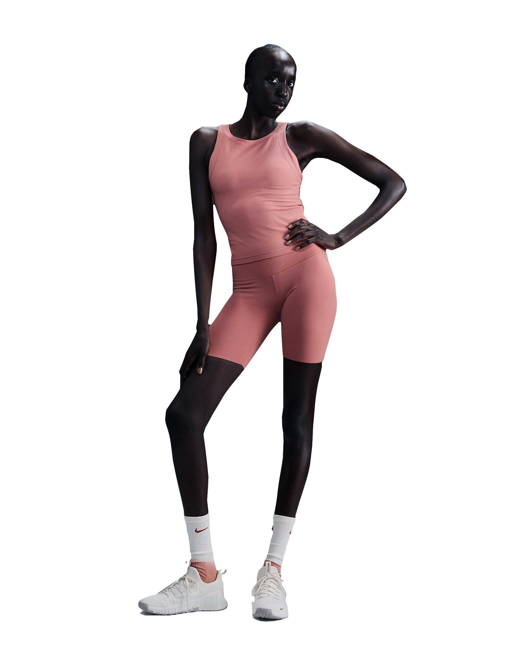 Nike Women's Zenvy Rib Dri-FIT Tank Top - PINK Thumbnail View 1