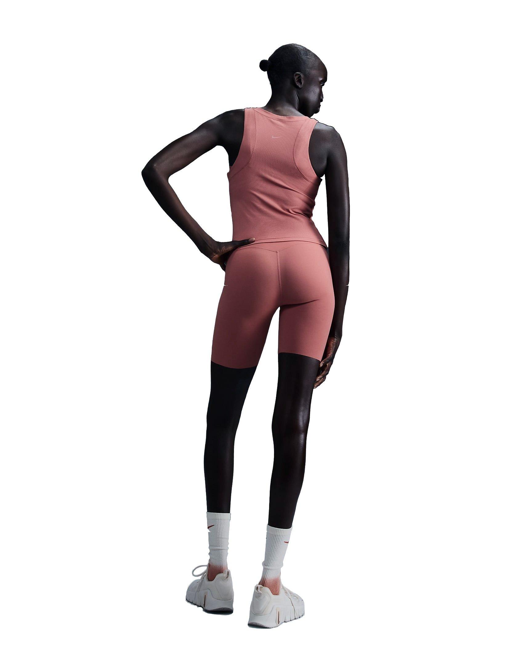 Nike Women's Zenvy Rib Dri-FIT Tank Top - PINK Thumbnail View 2