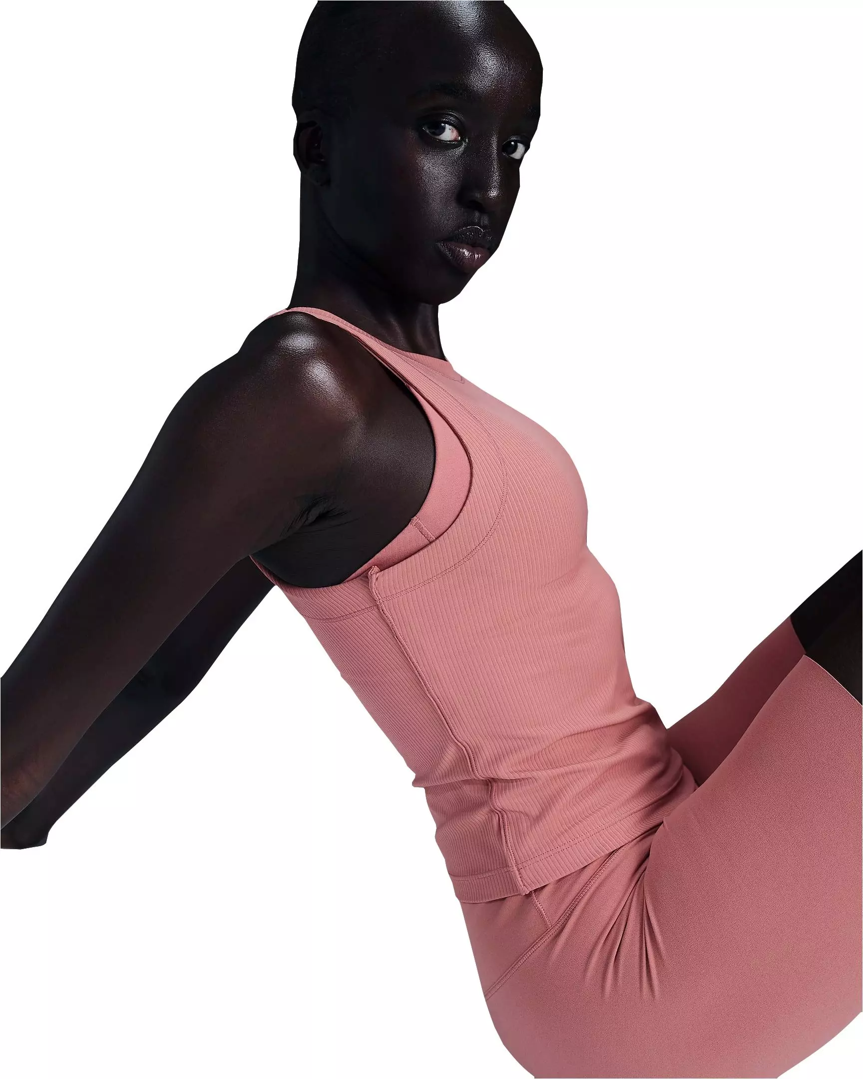 Nike Women's Zenvy Rib Dri-FIT Tank Top - PINK