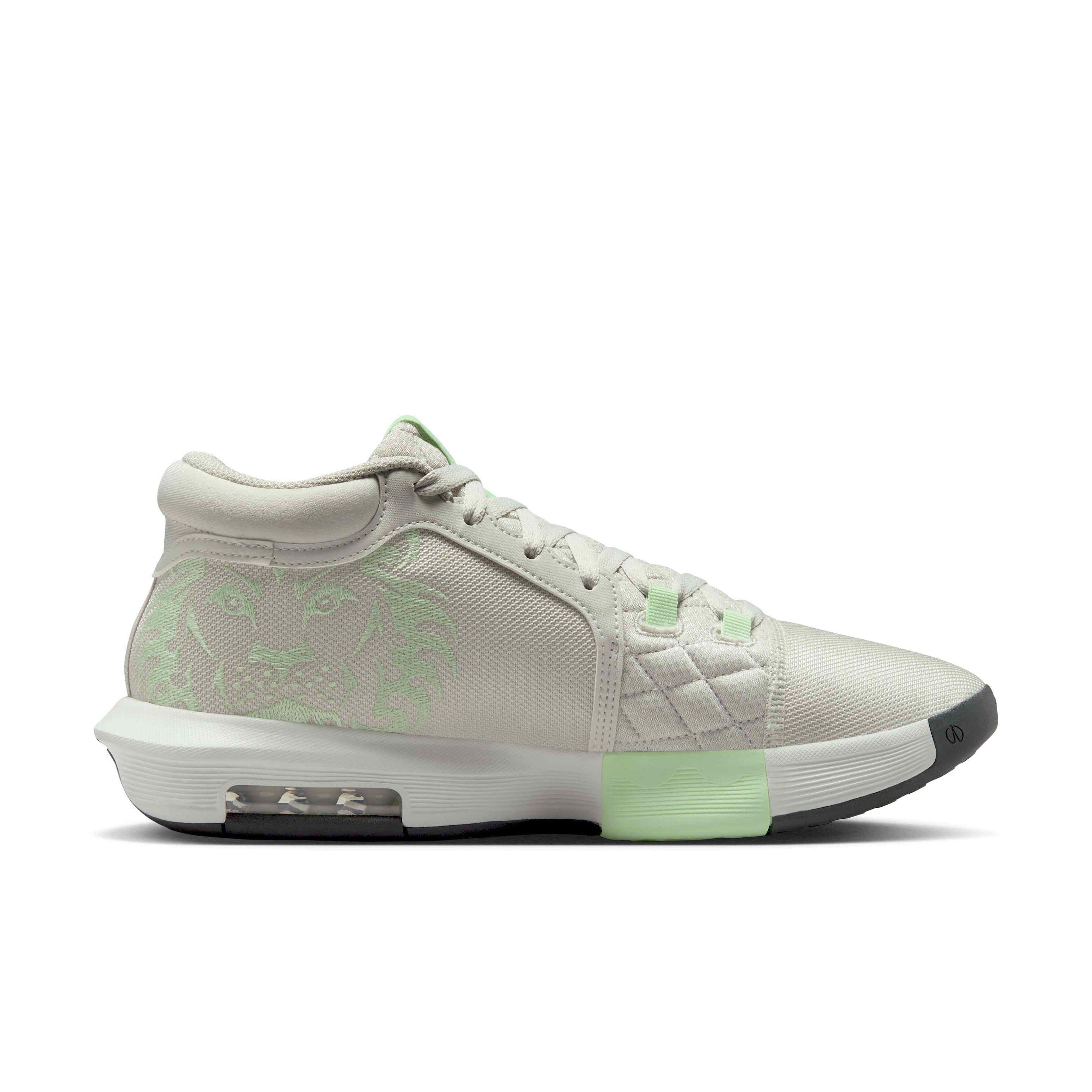 Nike LeBron Witness VIII "Light Bone/Vapor Green/Swan/Anthracite" Men's Basketball Shoe - LT BONE/GREEN/SWAN/ANTHRACITE Thumbnail View 1