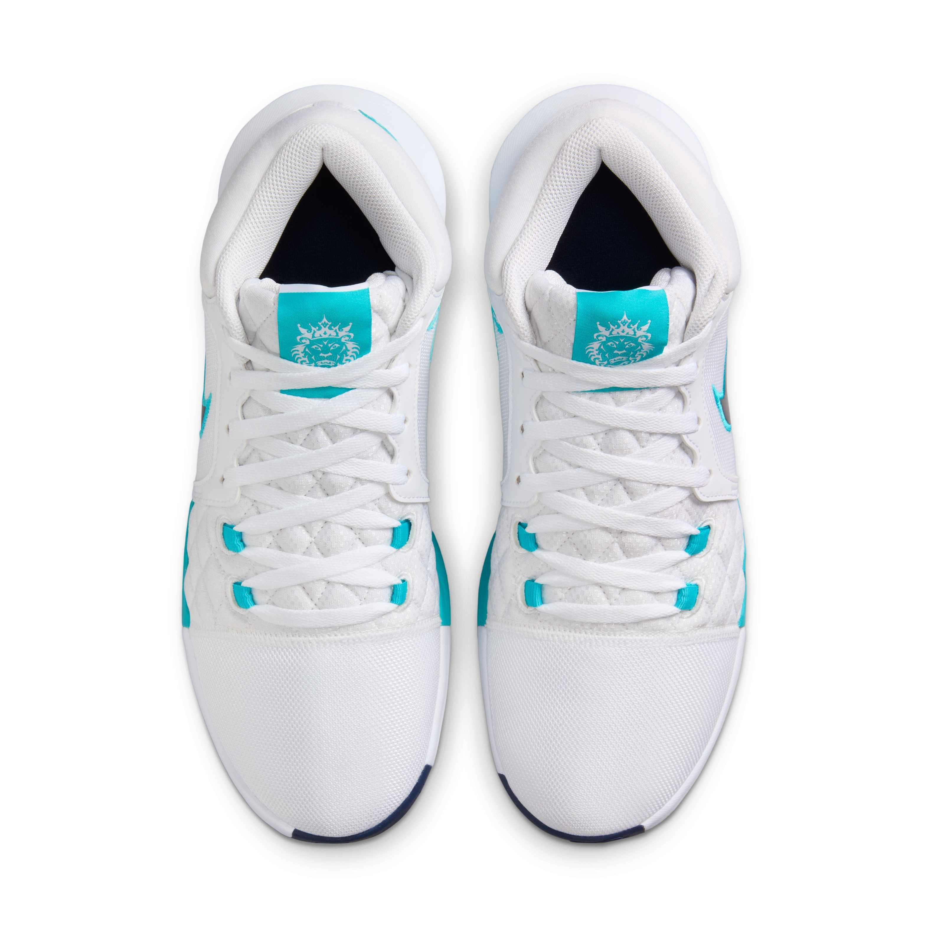 Nike LeBron Witness VIII "White/Dusty Cactus/Obsidian" Men's Basketball Shoe - WHITE/CACTUS/OBSIDIAN Thumbnail View 4