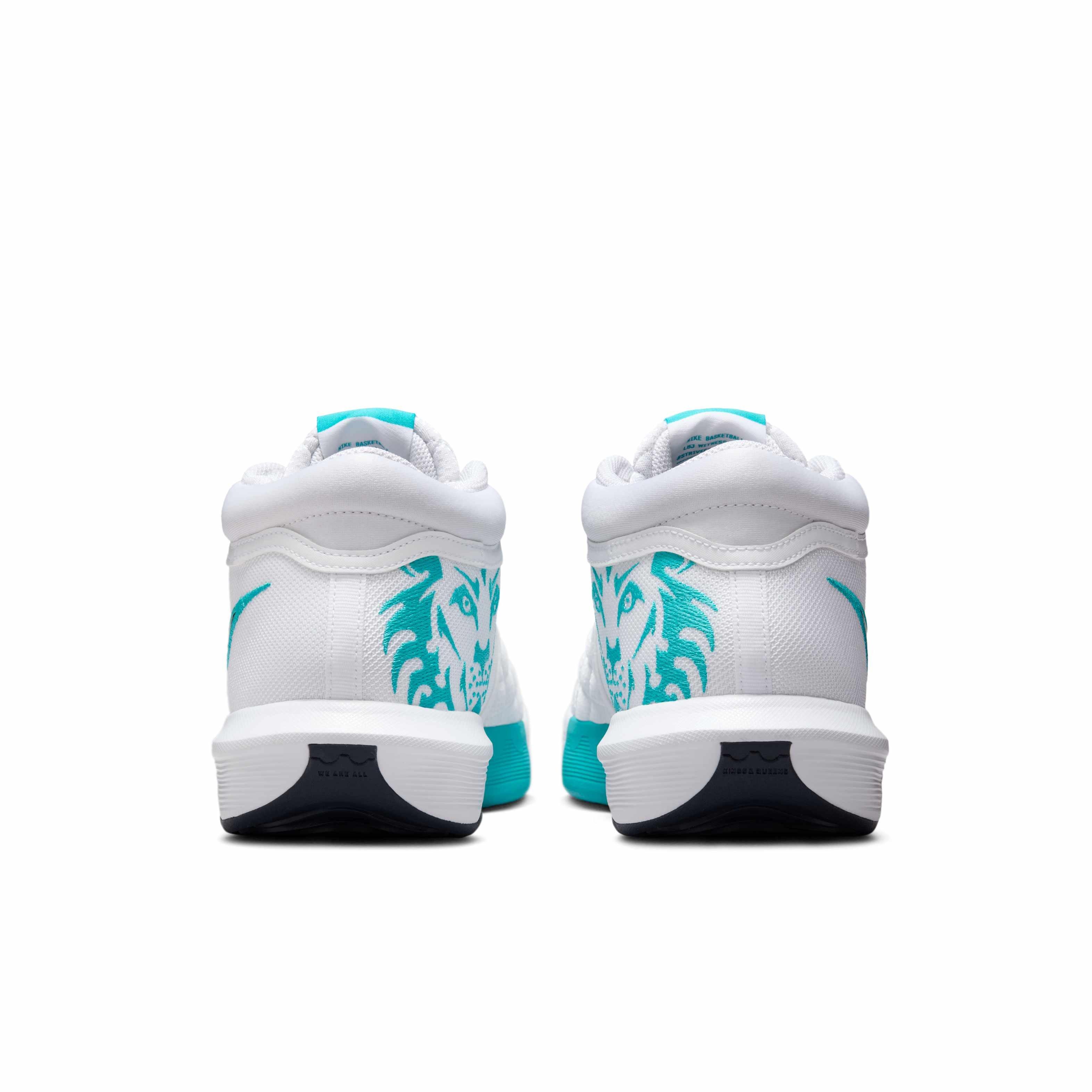 Nike LeBron Witness VIII "White/Dusty Cactus/Obsidian" Men's Basketball Shoe - WHITE/CACTUS/OBSIDIAN Thumbnail View 5