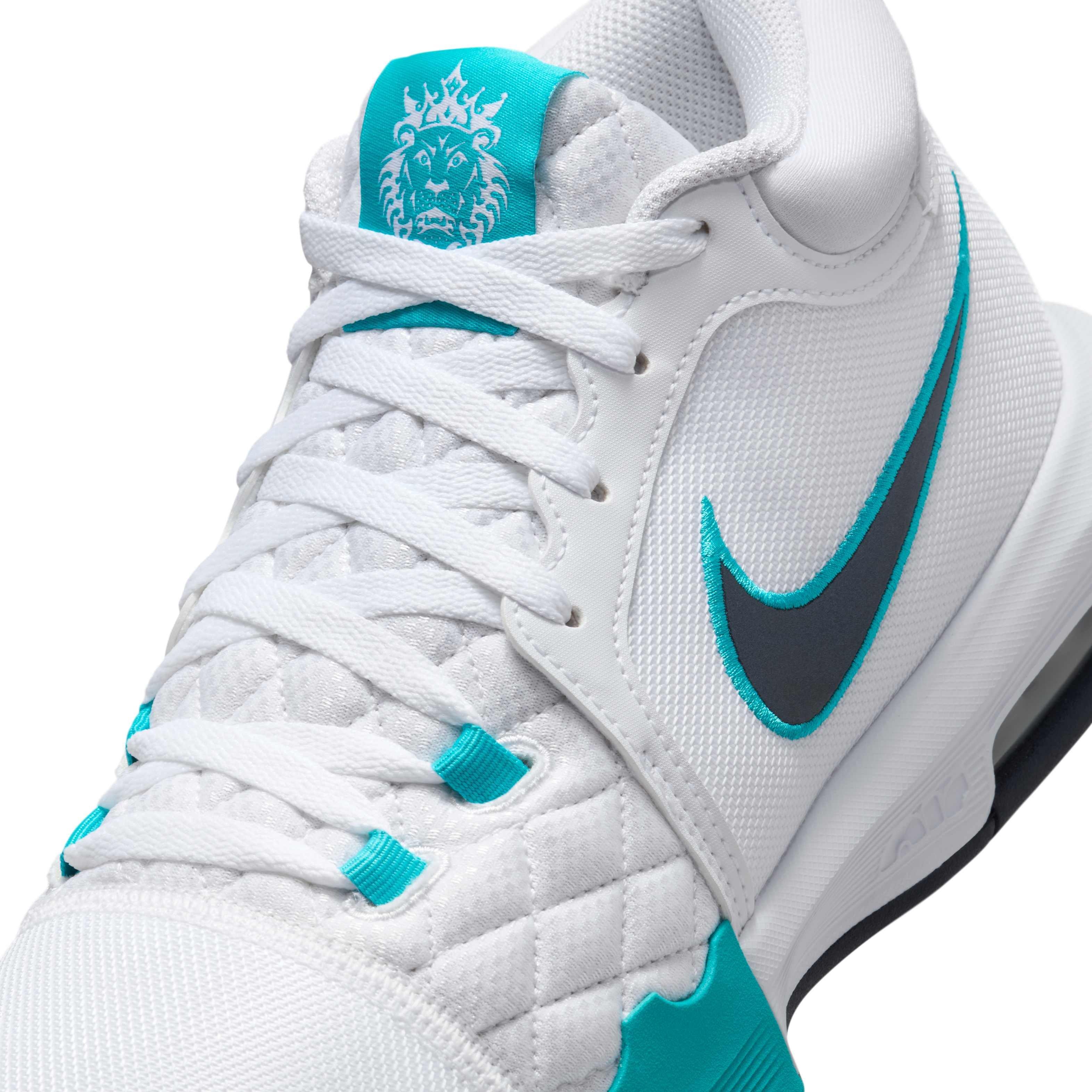 Nike LeBron Witness VIII "White/Dusty Cactus/Obsidian" Men's Basketball Shoe - WHITE/CACTUS/OBSIDIAN Thumbnail View 7