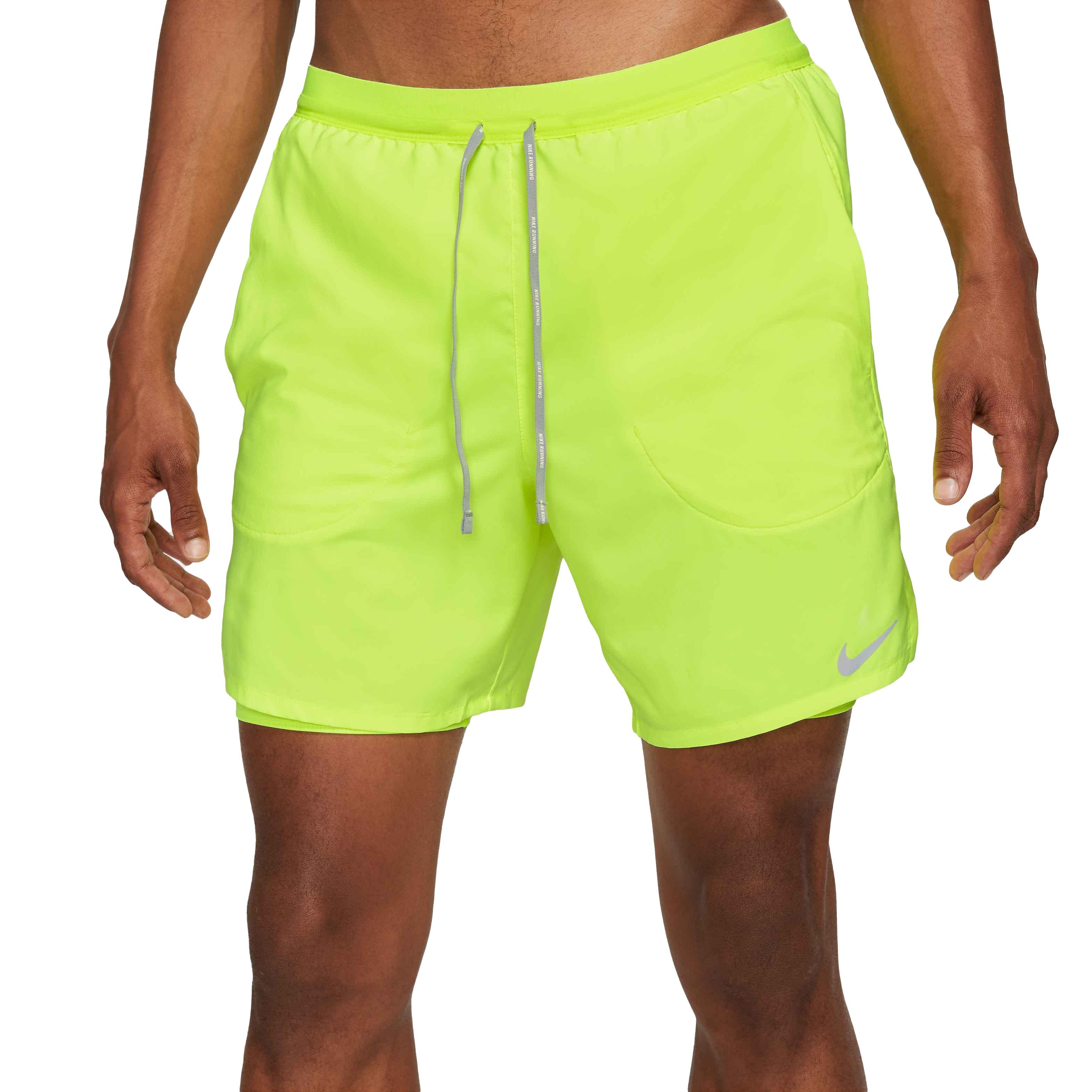 Nike Men's Yellow 7" 2-In-1 Running Shorts - YELLOW Thumbnail View 1