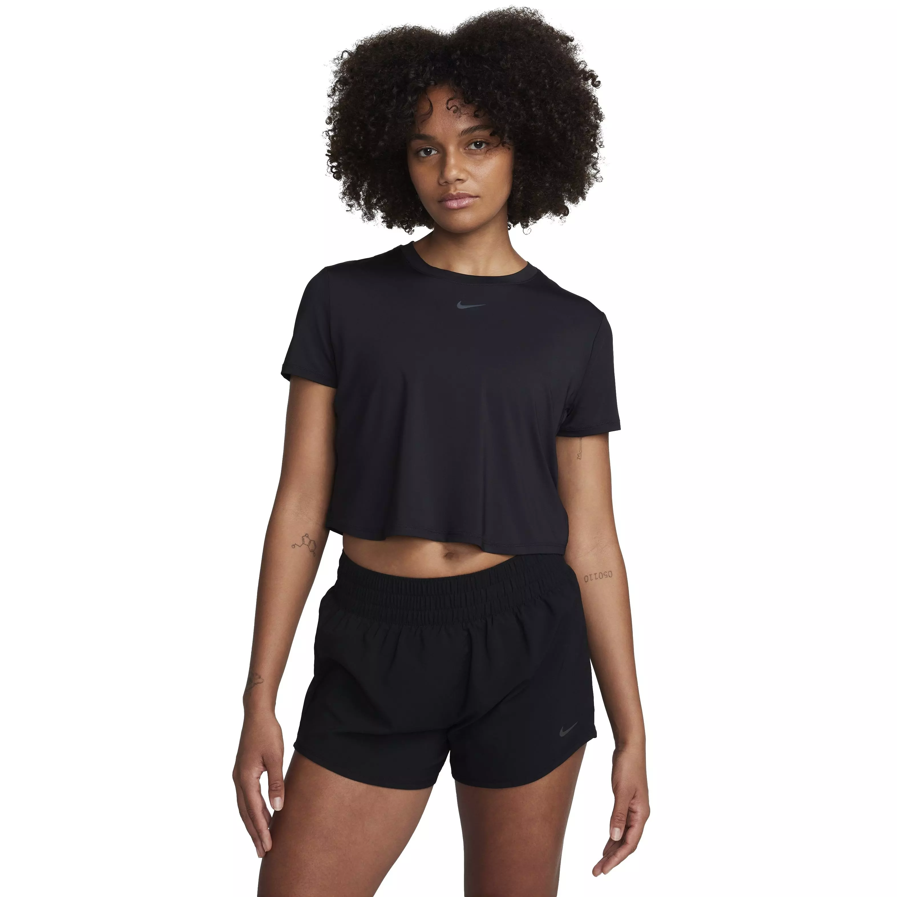 Nike Women's One Classic Dri-FIT Short Sleeve Cropped Top - BLACK