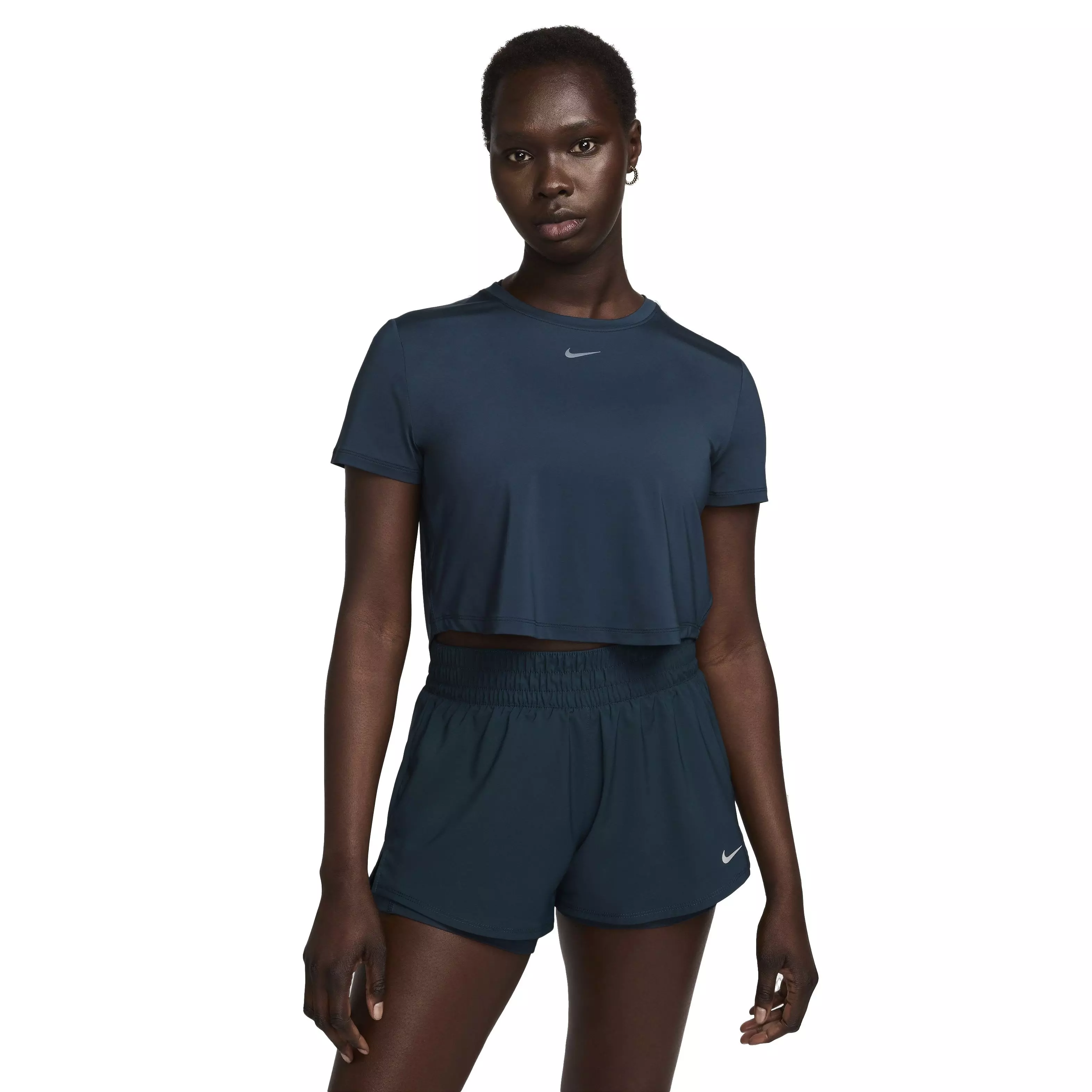 Nike Women's One Classic Dri-FIT Short Sleeve Cropped Top - BLUE