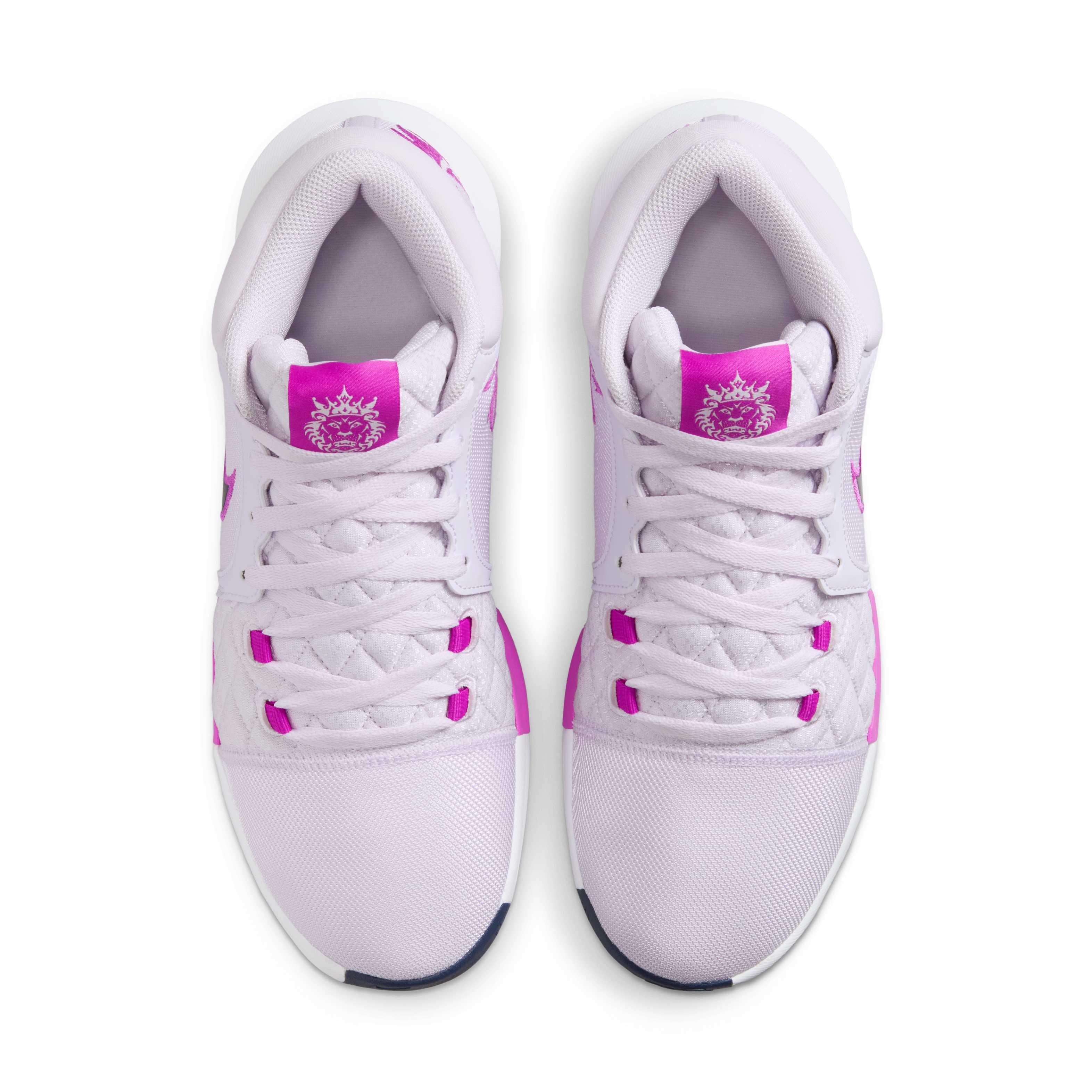 Nike LeBron Witness VIII "Barely Grape/Hyper Violet/Light Bone/Obsidian" Men's Basketball Shoe - GRAPE/VIOLET/LT BONE/OBSIDIAN Thumbnail View 4