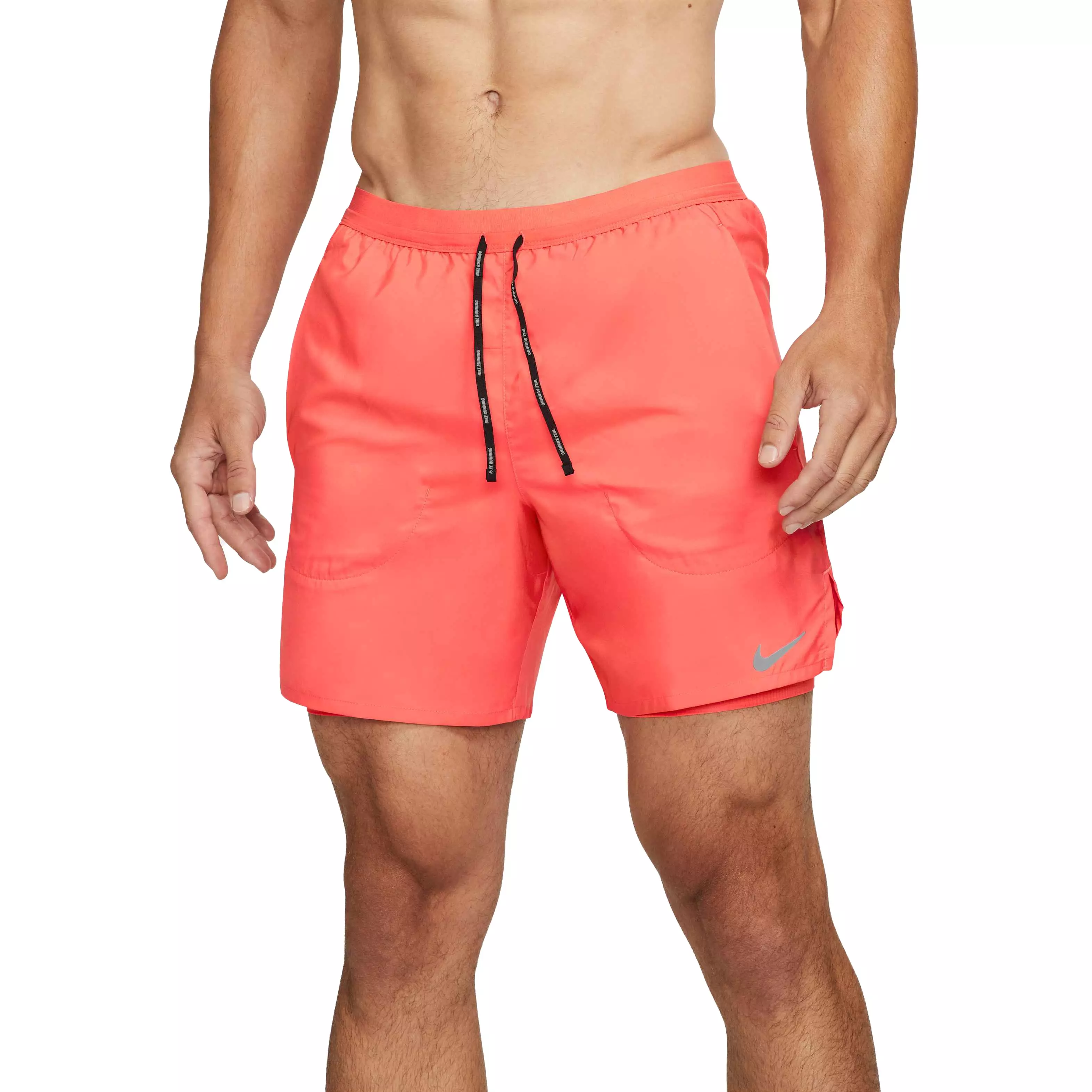 Nike Men's Orange 7" 2-In-1 Running Shorts - ORANGE