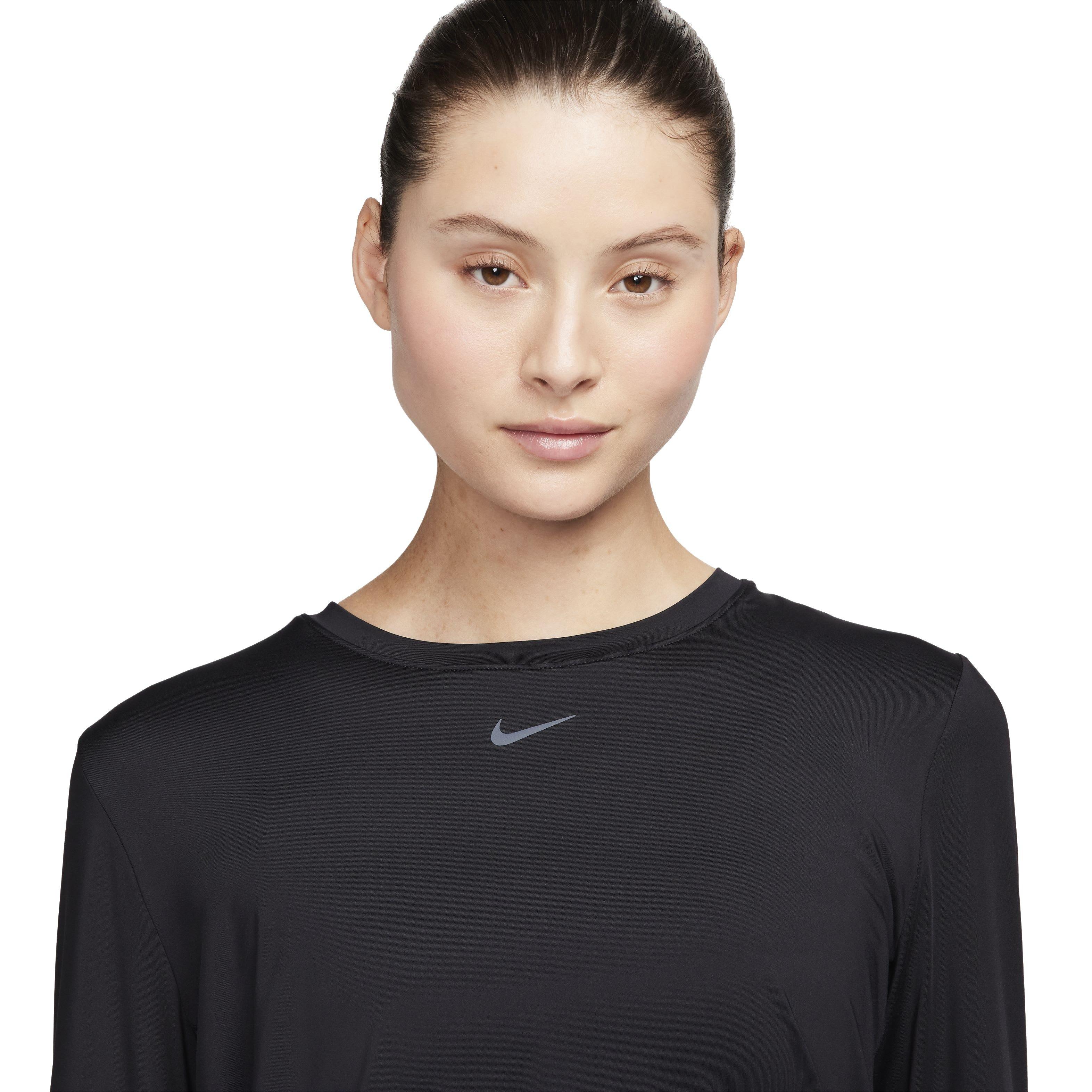 Nike Women's One Classic Dri-FIT Long Sleeve Top - BLACK Thumbnail View 3