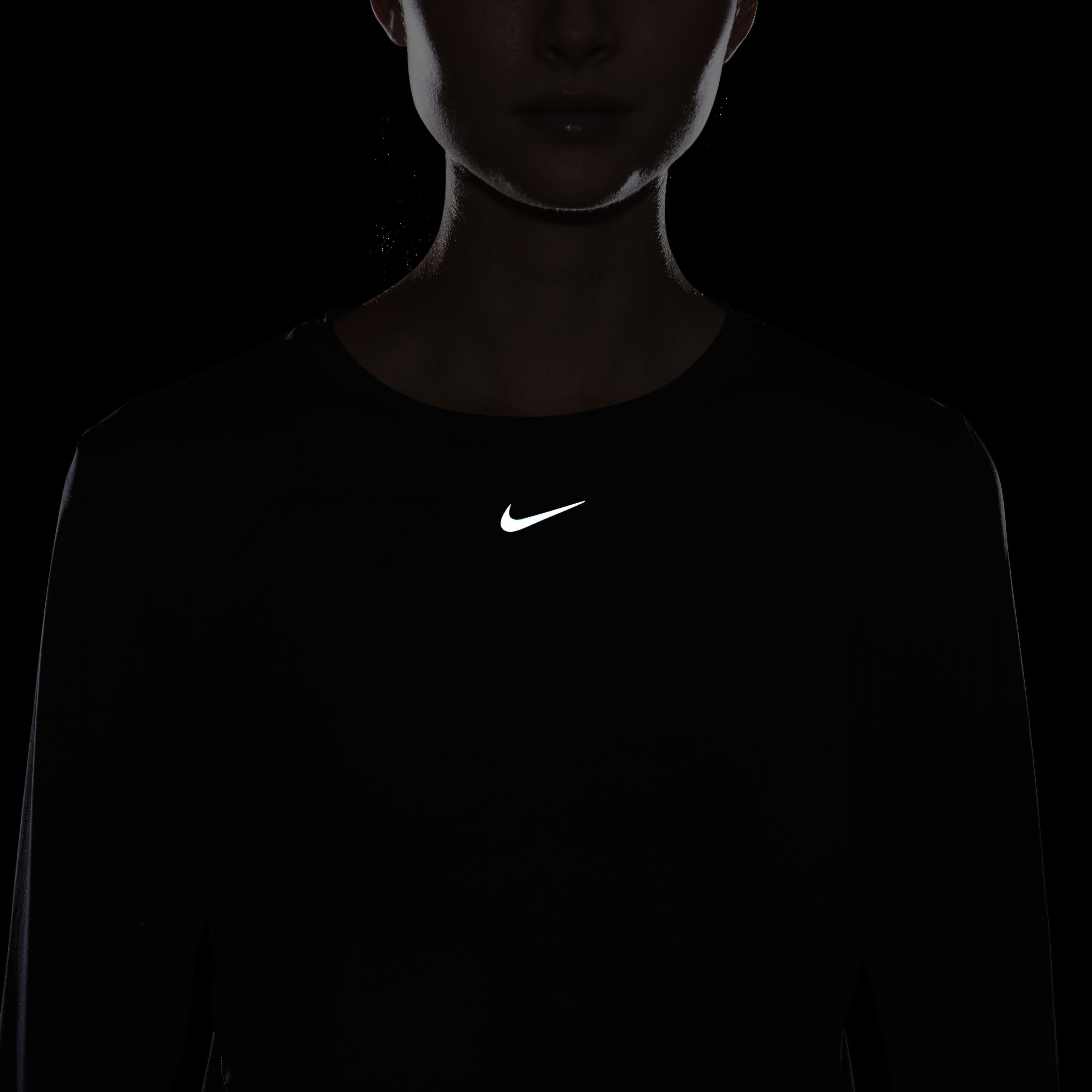 Nike Women's One Classic Dri-FIT Long Sleeve Top - BLACK Thumbnail View 6