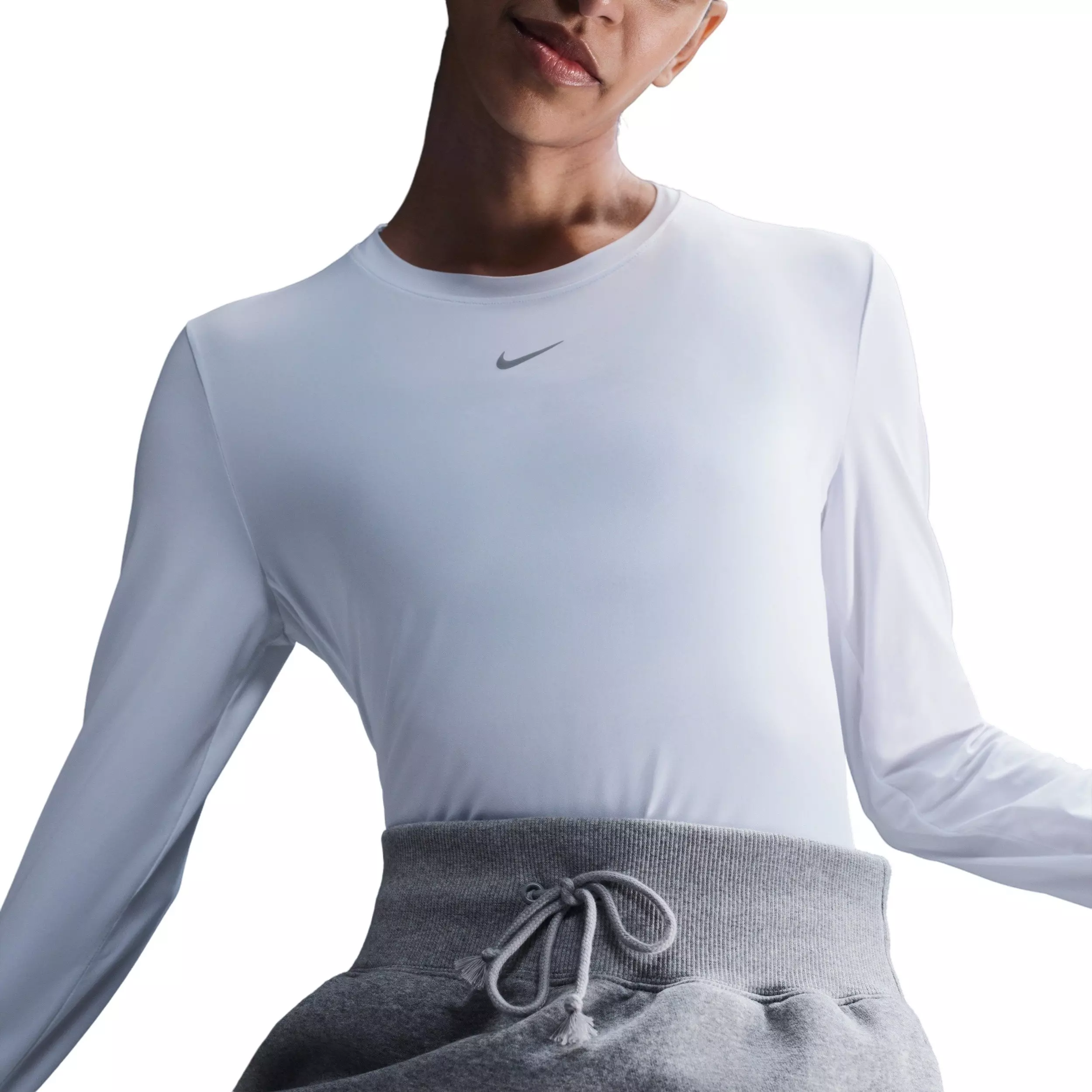 Nike Women's One Classic Dri-FIT Long Sleeve Top - WHITE