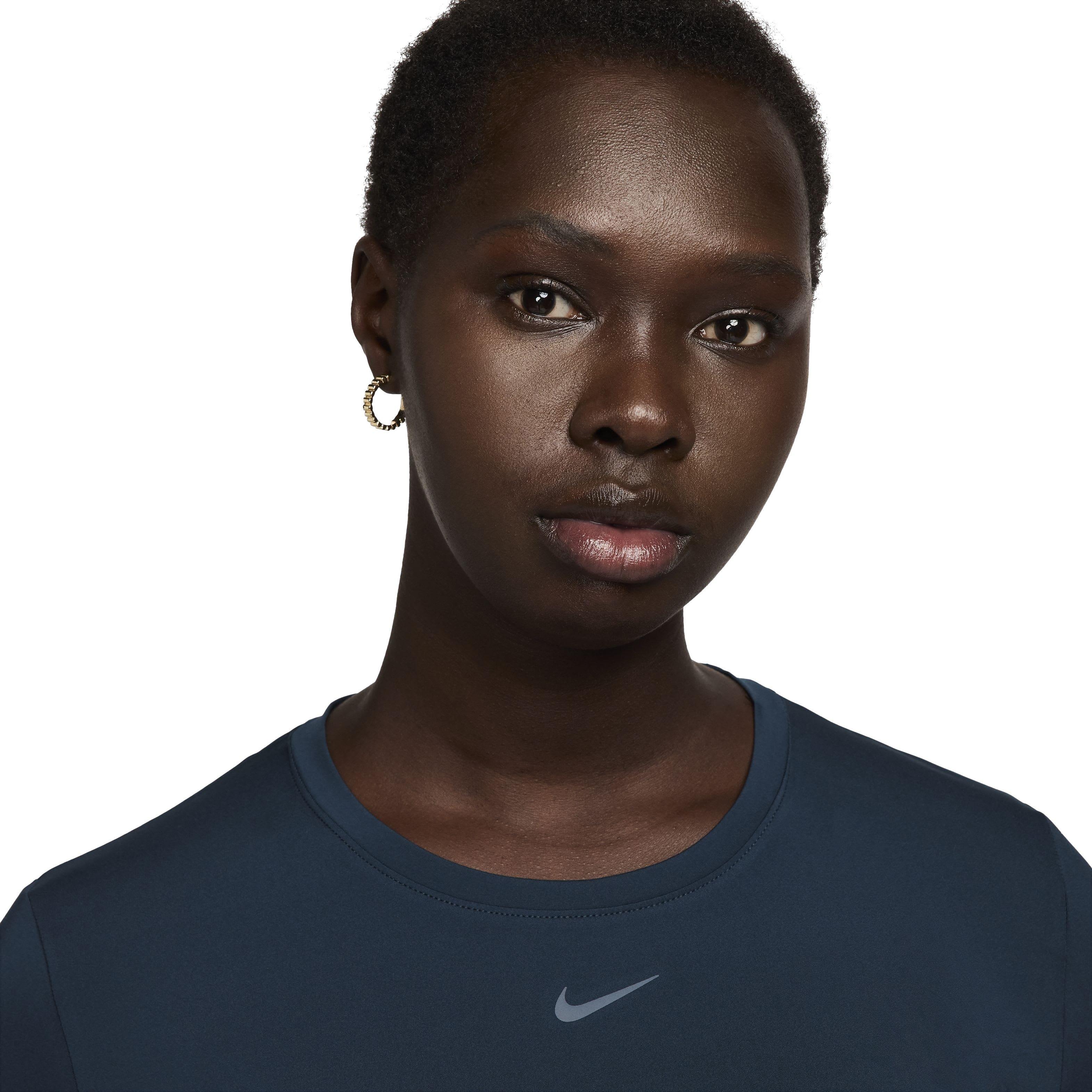 Nike Women's One Classic Dri-FIT Long Sleeve Top - DARK BLUE Thumbnail View 3