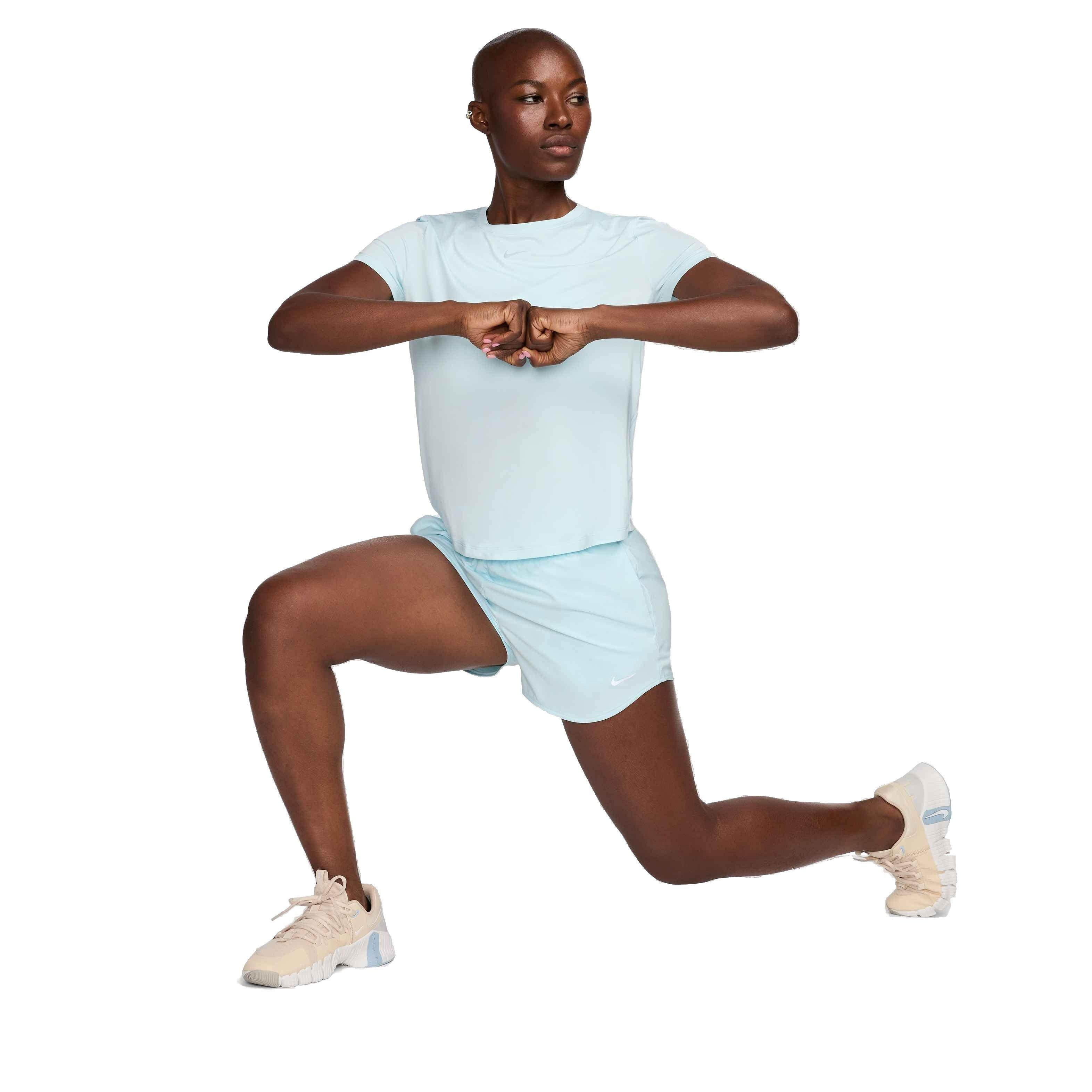 Nike Women's One Classic Dri-FIT Short Sleeve Top - BLUE Thumbnail View 4