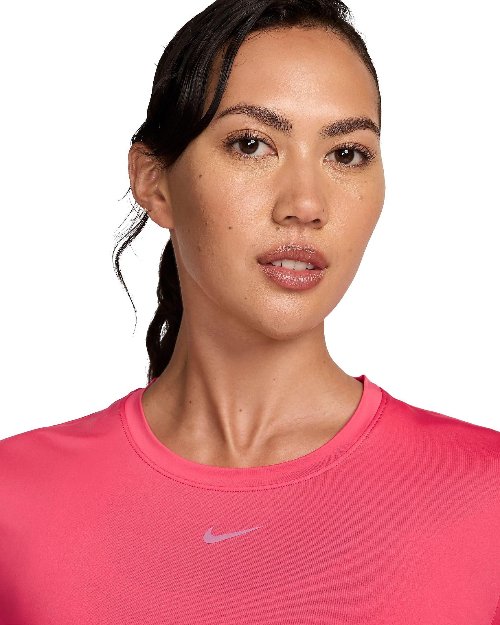 Nike Women's One Classic Dri-FIT Short Sleeve Top - PINK Thumbnail View 3