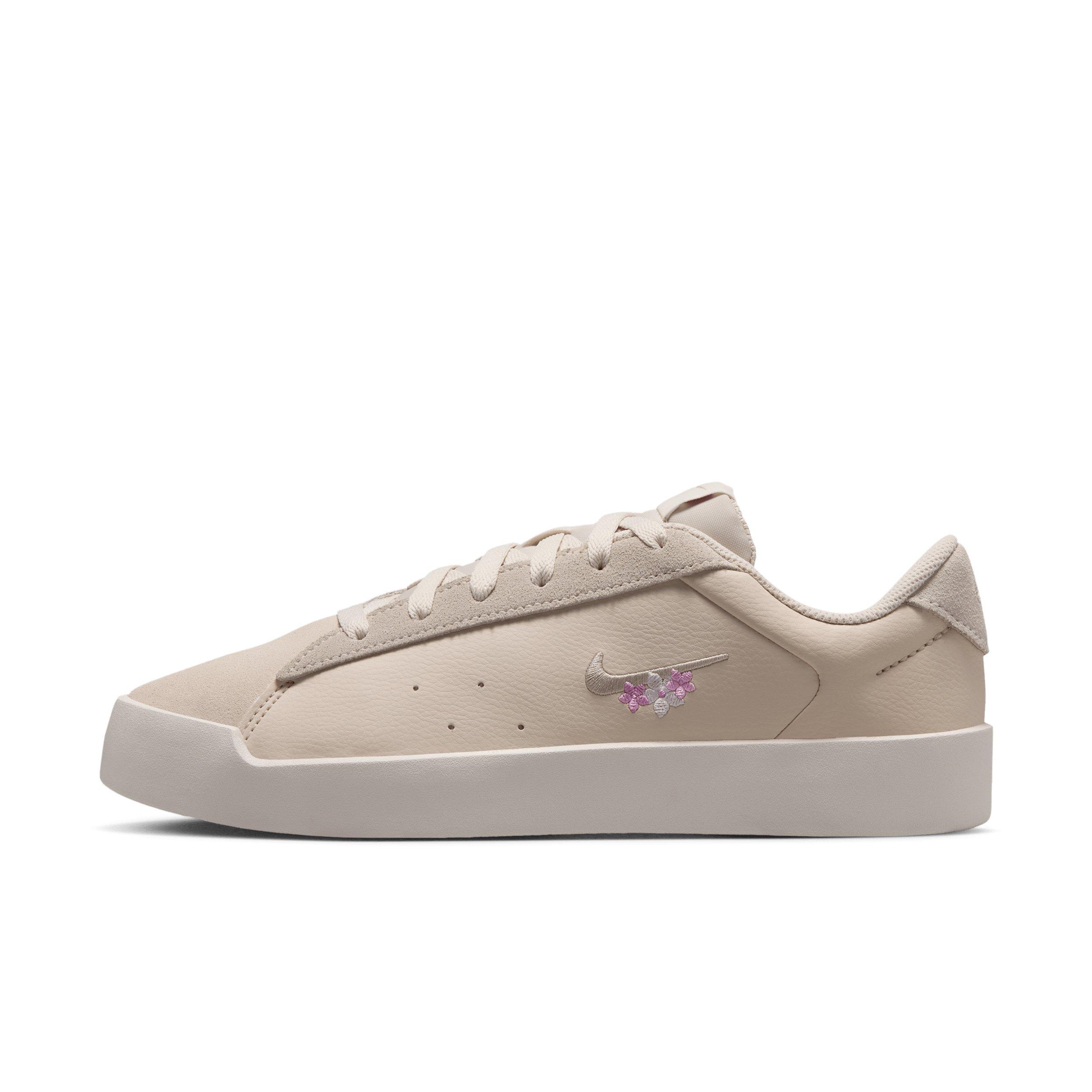Nike Court Heritage SE Stitched Floral "Light Brown/Phantom/Bleached Lilac/Cream II" Women's Shoe - LT BROWN/PHANTOM/LILAC/CREAM