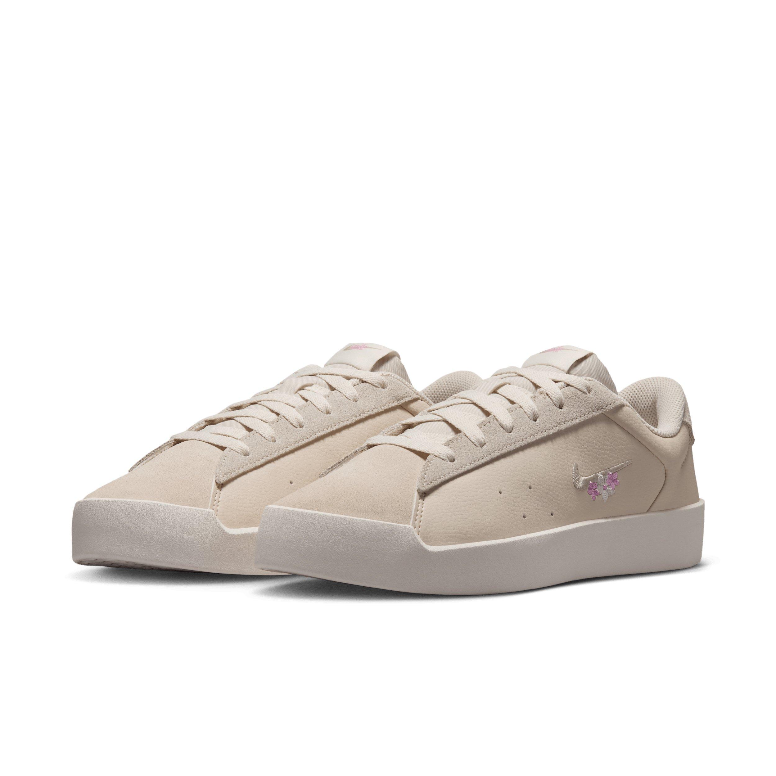 Nike Court Heritage SE Stitched Floral "Light Brown/Phantom/Bleached Lilac/Cream II" Women's Shoe - LT BROWN/PHANTOM/LILAC/CREAM