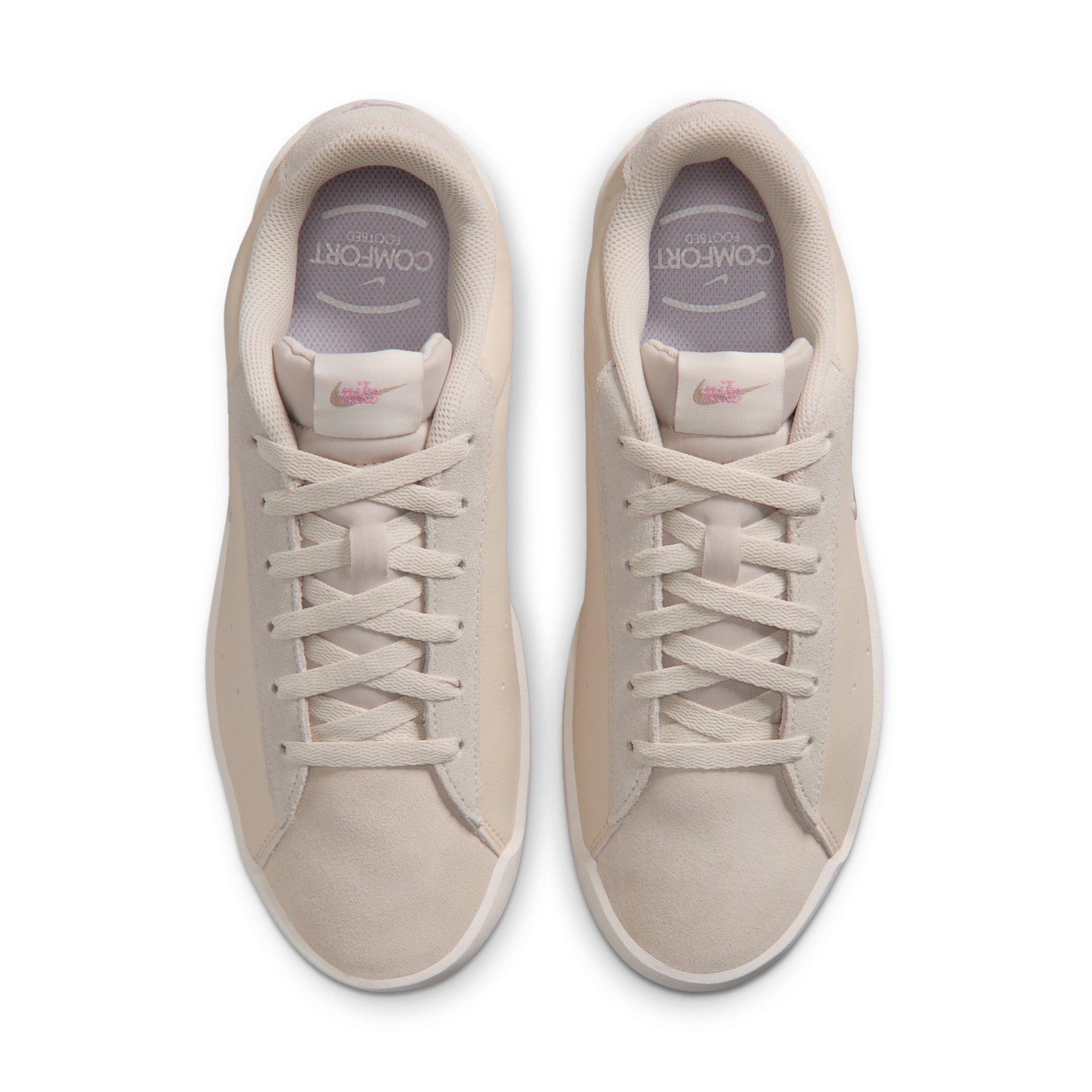 Nike Court Heritage SE Stitched Floral "Light Brown/Phantom/Bleached Lilac/Cream II" Women's Shoe - LT BROWN/PHANTOM/LILAC/CREAM
