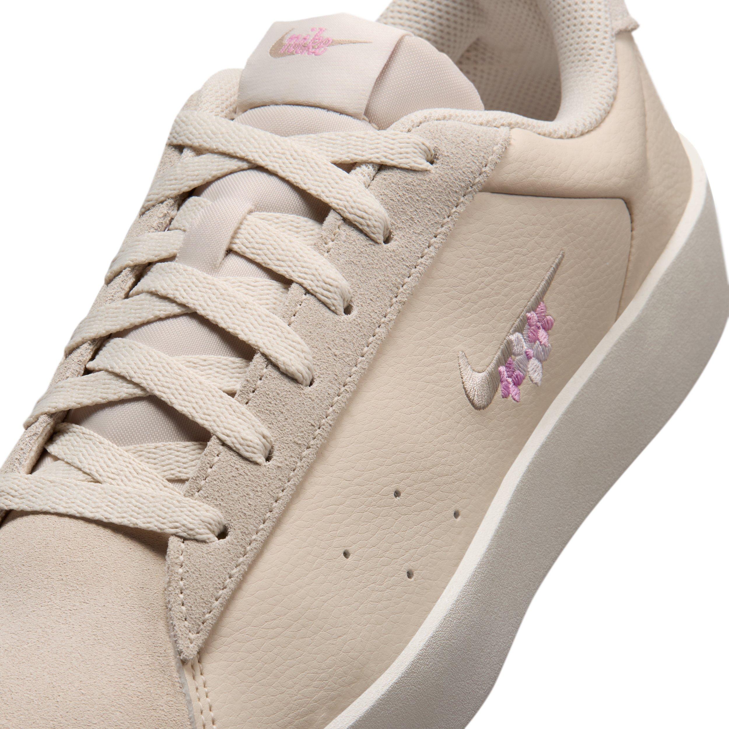 Nike Court Heritage SE Stitched Floral "Light Brown/Phantom/Bleached Lilac/Cream II" Women's Shoe - LT BROWN/PHANTOM/LILAC/CREAM