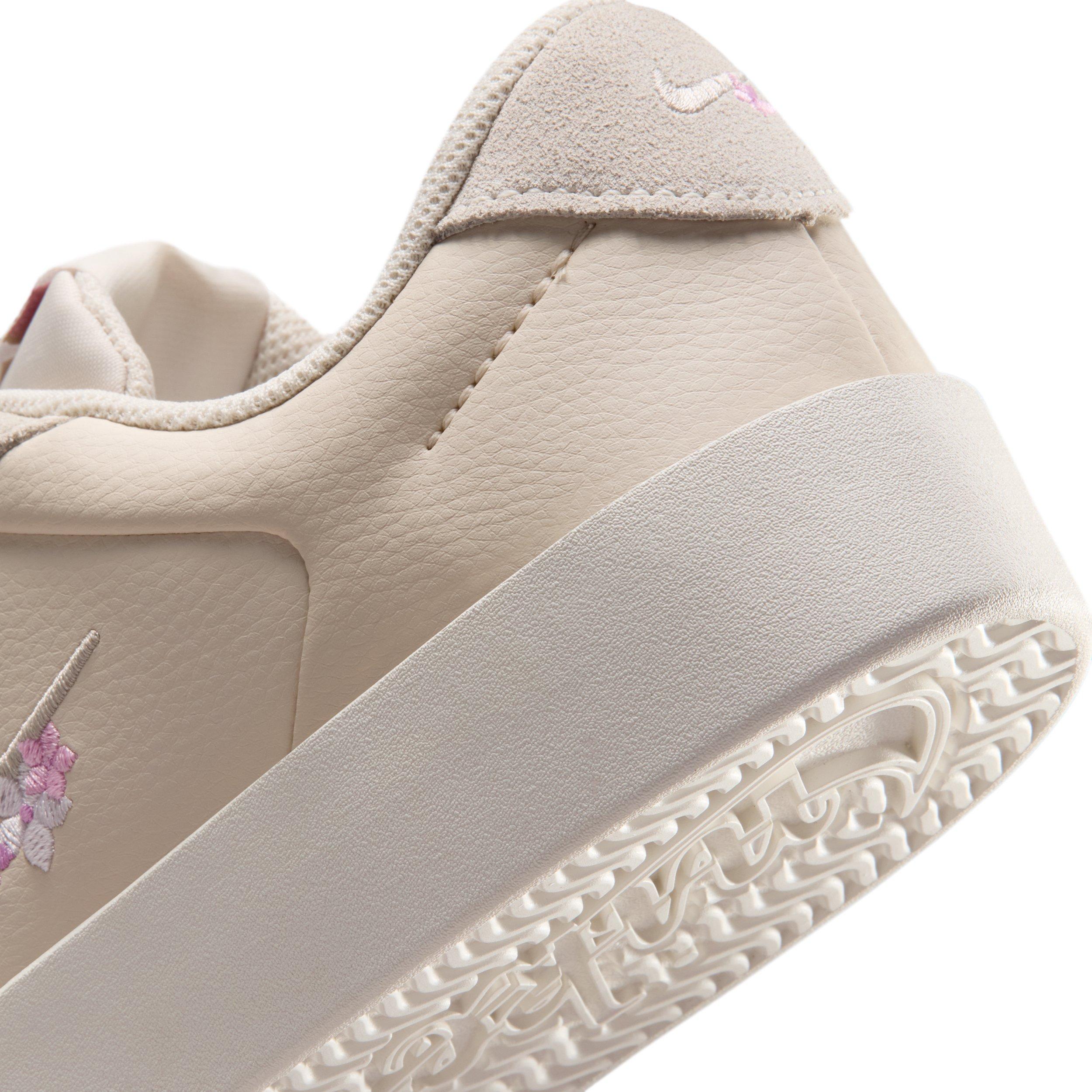 Nike Court Heritage SE Stitched Floral "Light Brown/Phantom/Bleached Lilac/Cream II" Women's Shoe - LT BROWN/PHANTOM/LILAC/CREAM