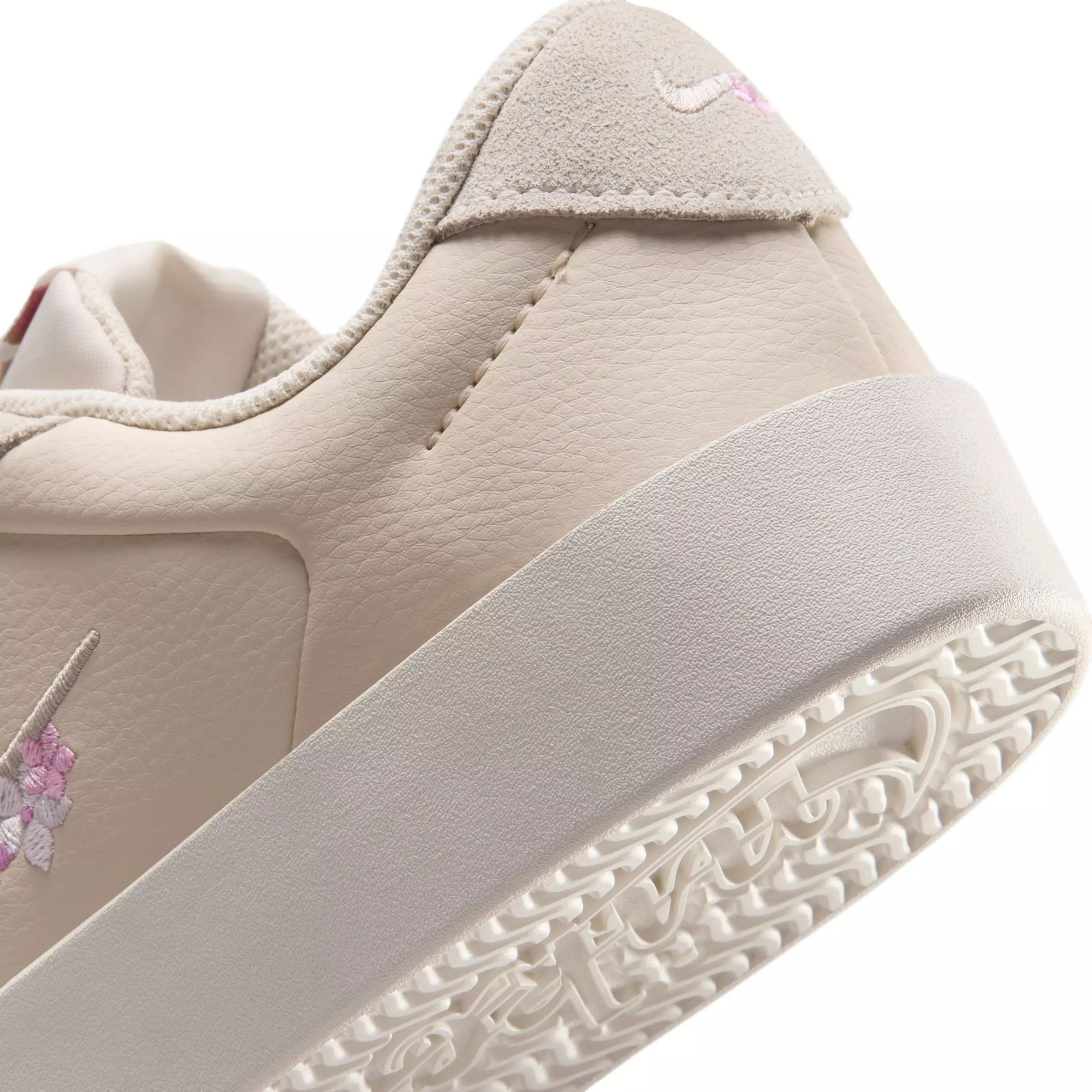 Nike Court Heritage SE Stitched Floral "Light Brown/Phantom/Bleached Lilac/Cream II" Women's Shoe - LT BROWN/PHANTOM/LILAC/CREAM