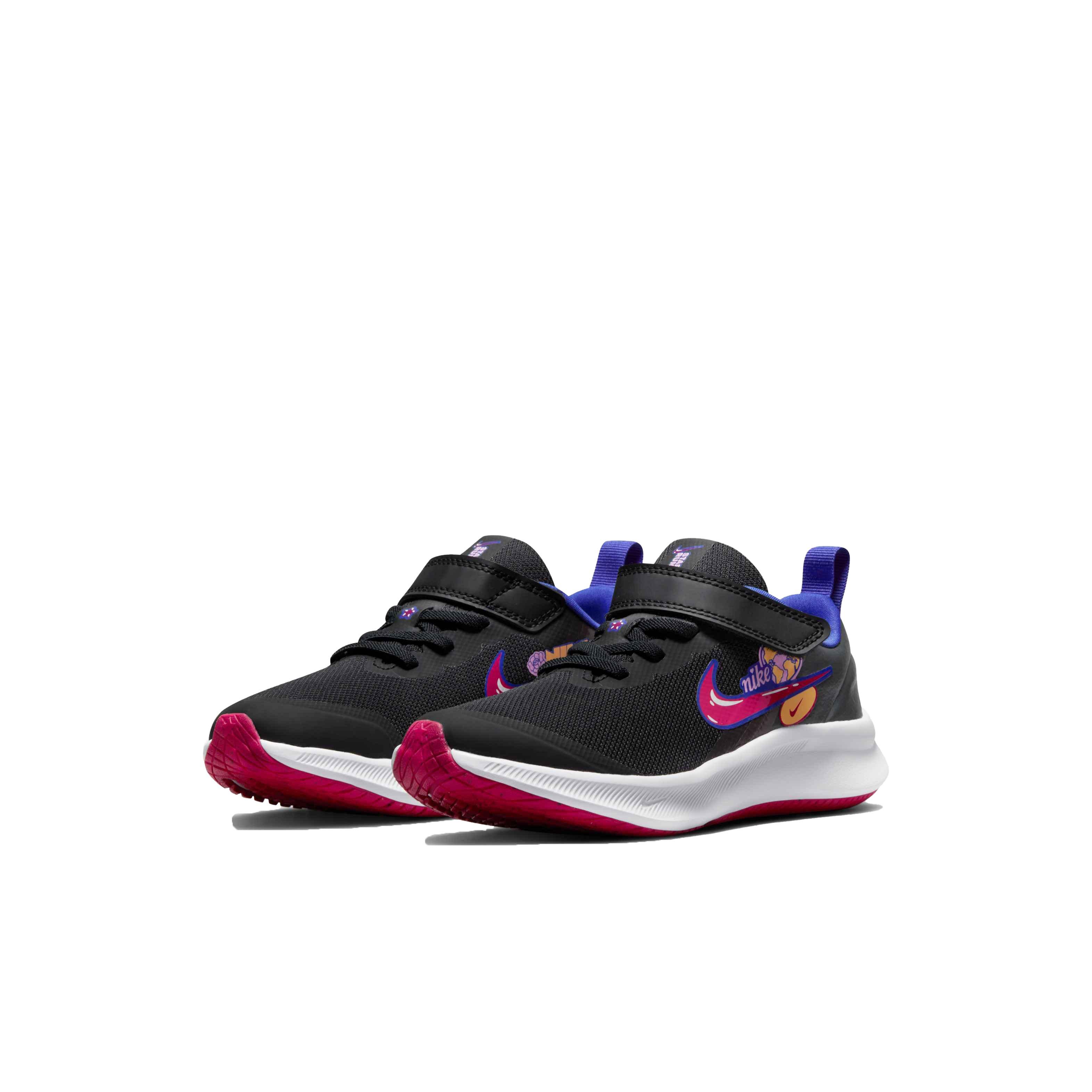 Nike Star Runner 3 SE Preschool Girls' "Black/Very Berry/Lapis/Pink Rise" Running Shoe