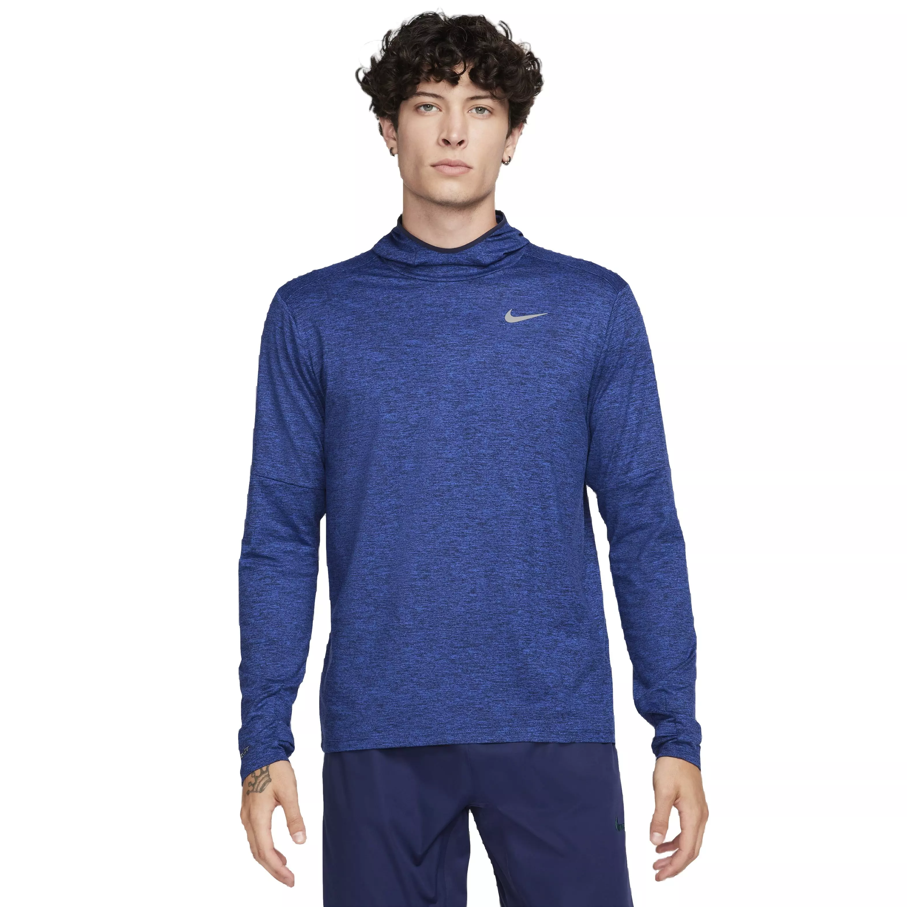 Nike Men's Dri-FIT Element UV Running Hoodie - BLUE