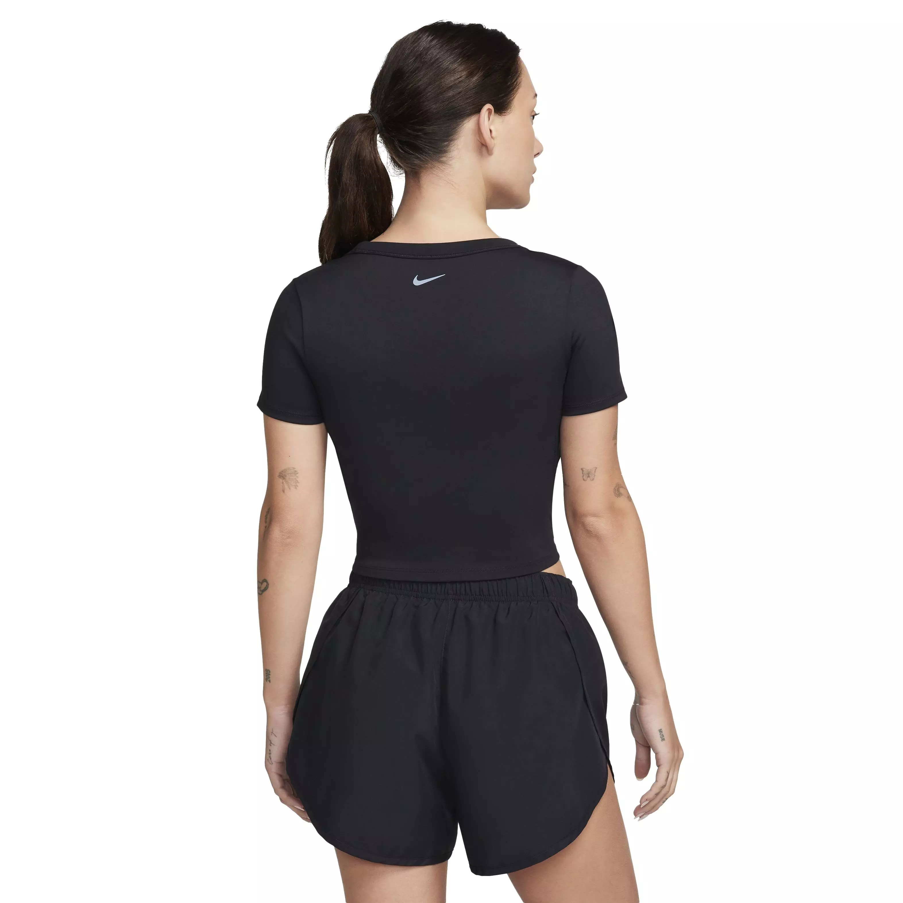 Nike Women's One Fitted Dri-FIT Short Sleeve Cropped Top - BLACK