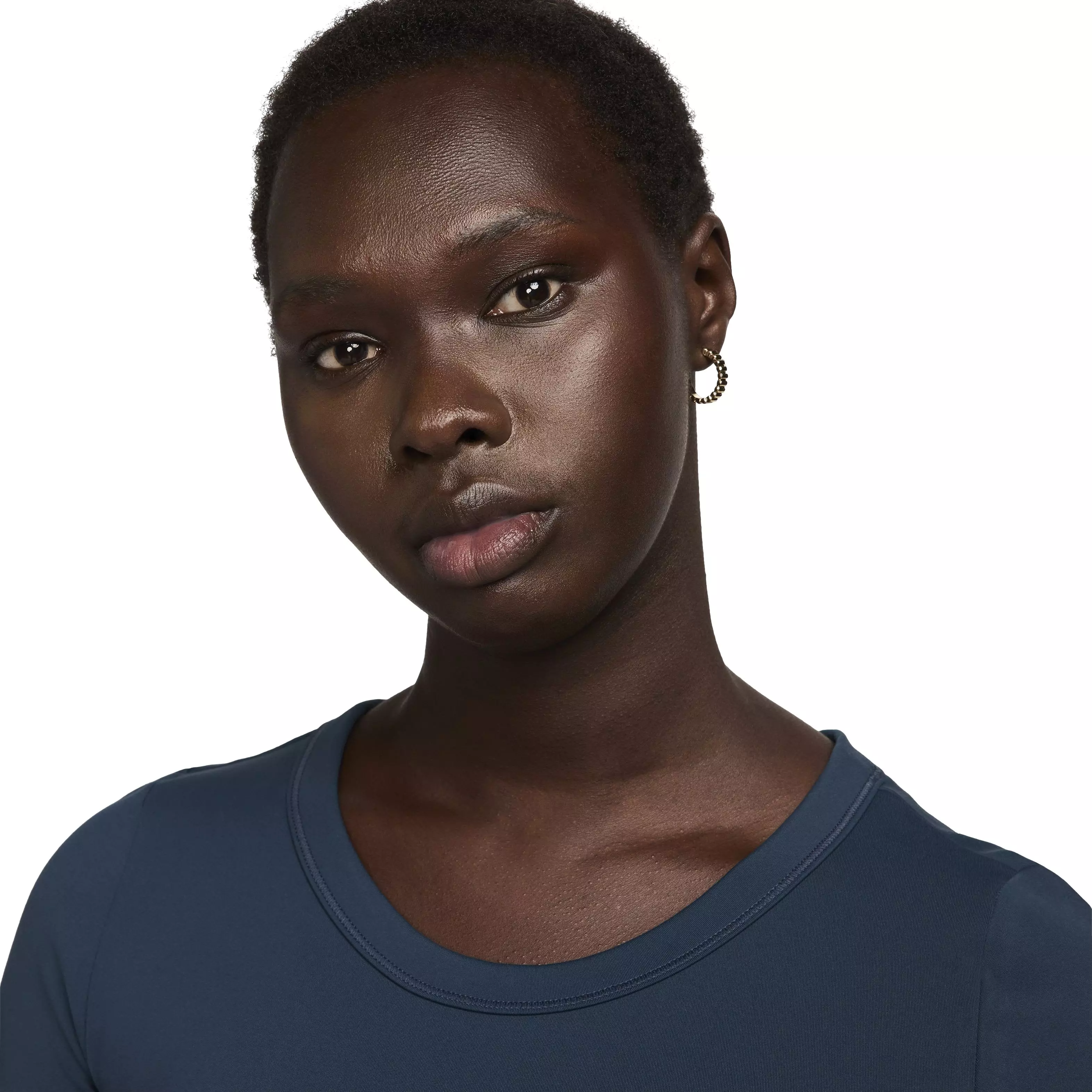 Nike Women's One Fitted Dri-FIT Short Sleeve Cropped Top - DARK BLUE