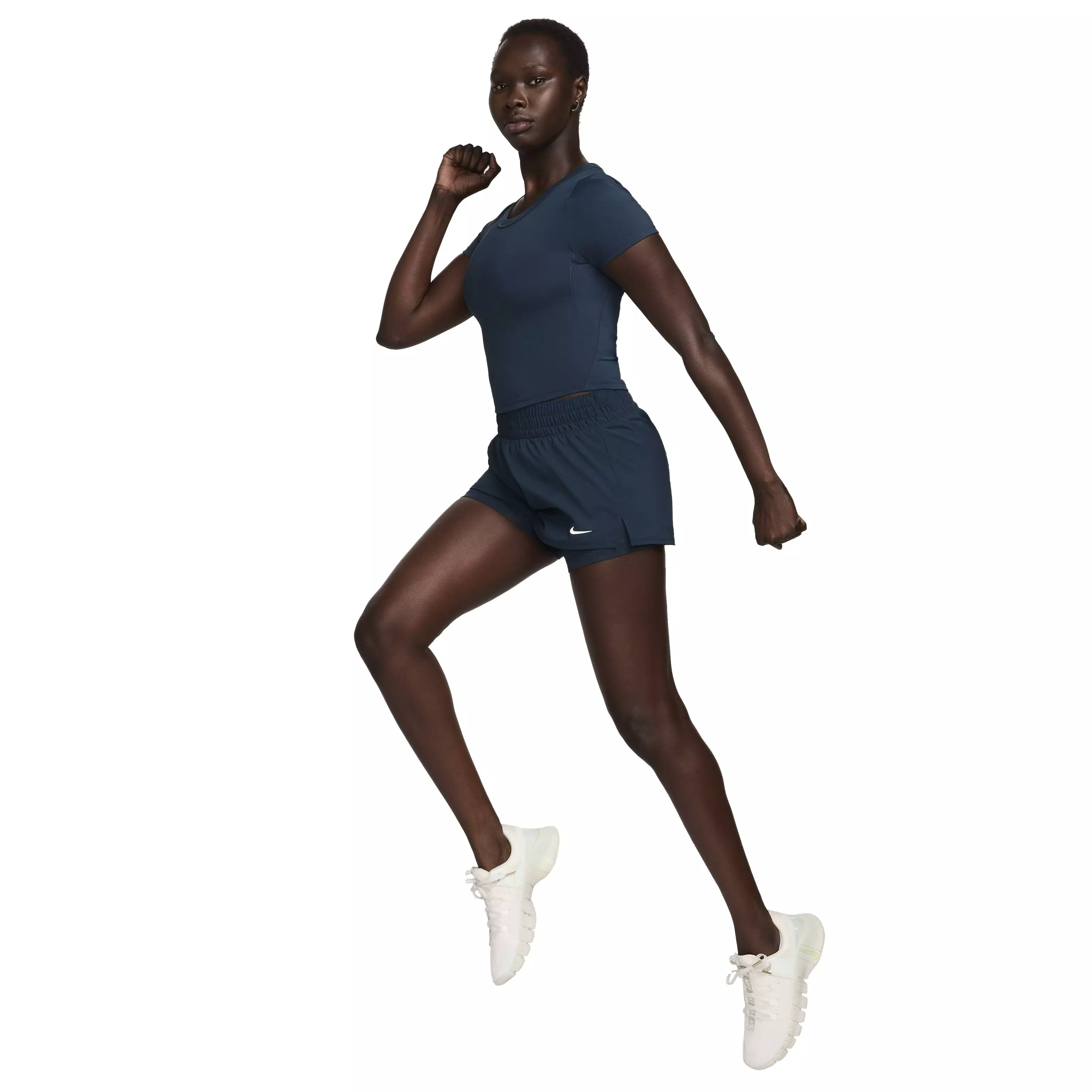 Nike Women's One Fitted Dri-FIT Short Sleeve Cropped Top - DARK BLUE