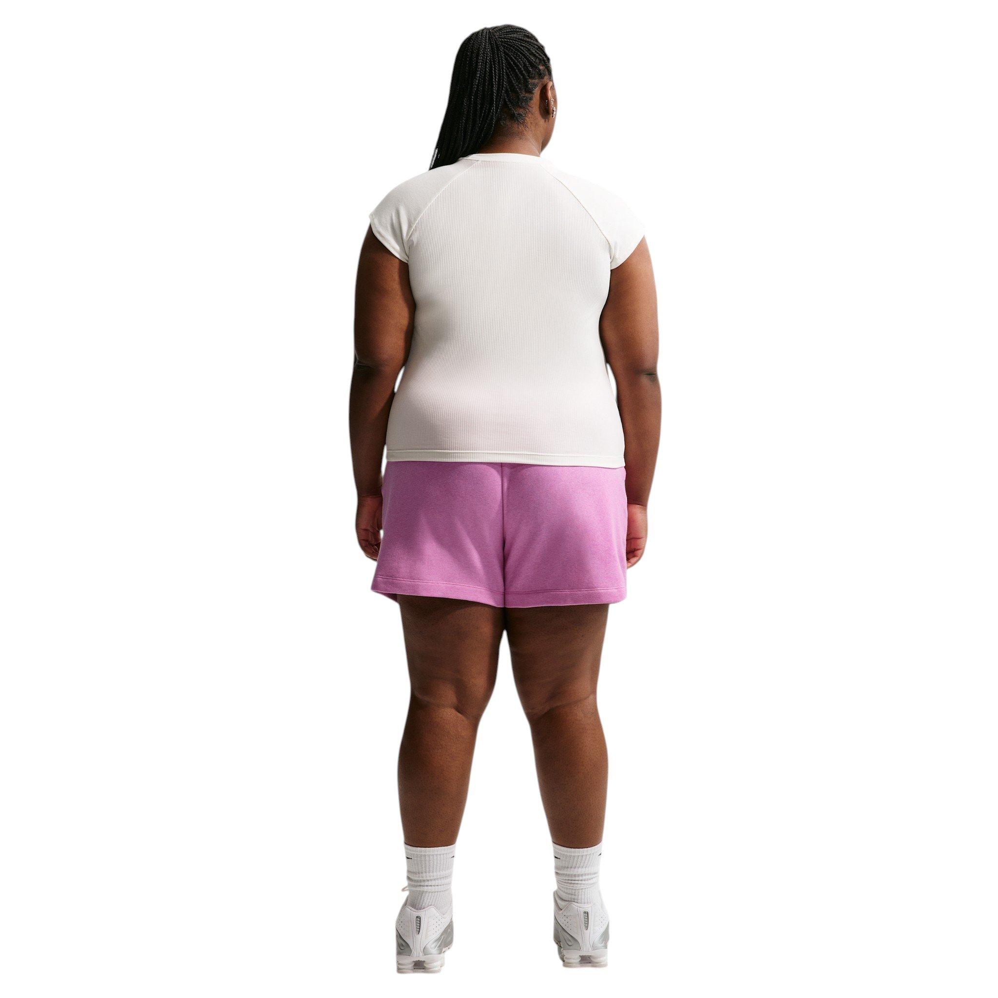 Nike Women's Sportswear Club Fleece Mid-Rise Shorts - Light Magenta - LIGHT MAGENTA