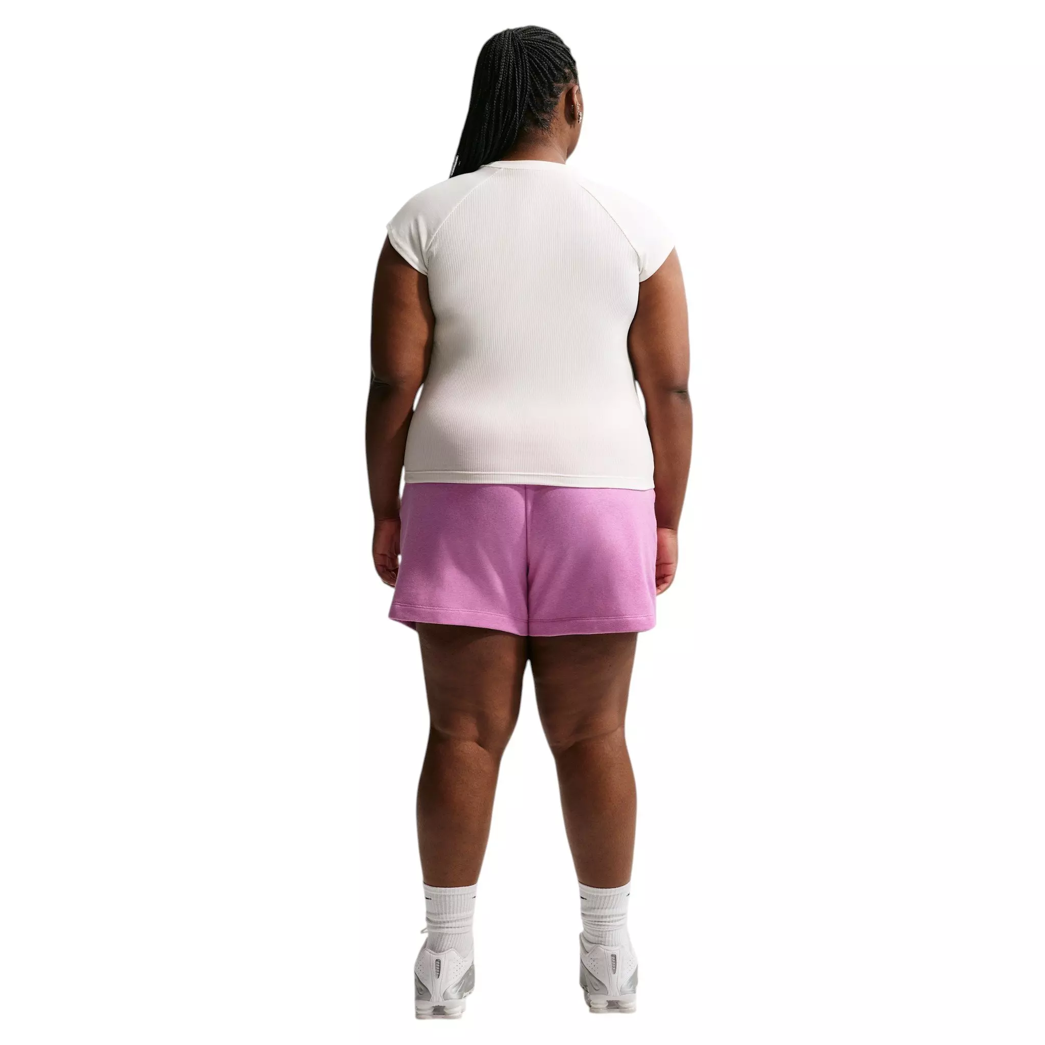 Nike Women's Sportswear Club Fleece Mid-Rise Shorts - Light Magenta - LIGHT MAGENTA