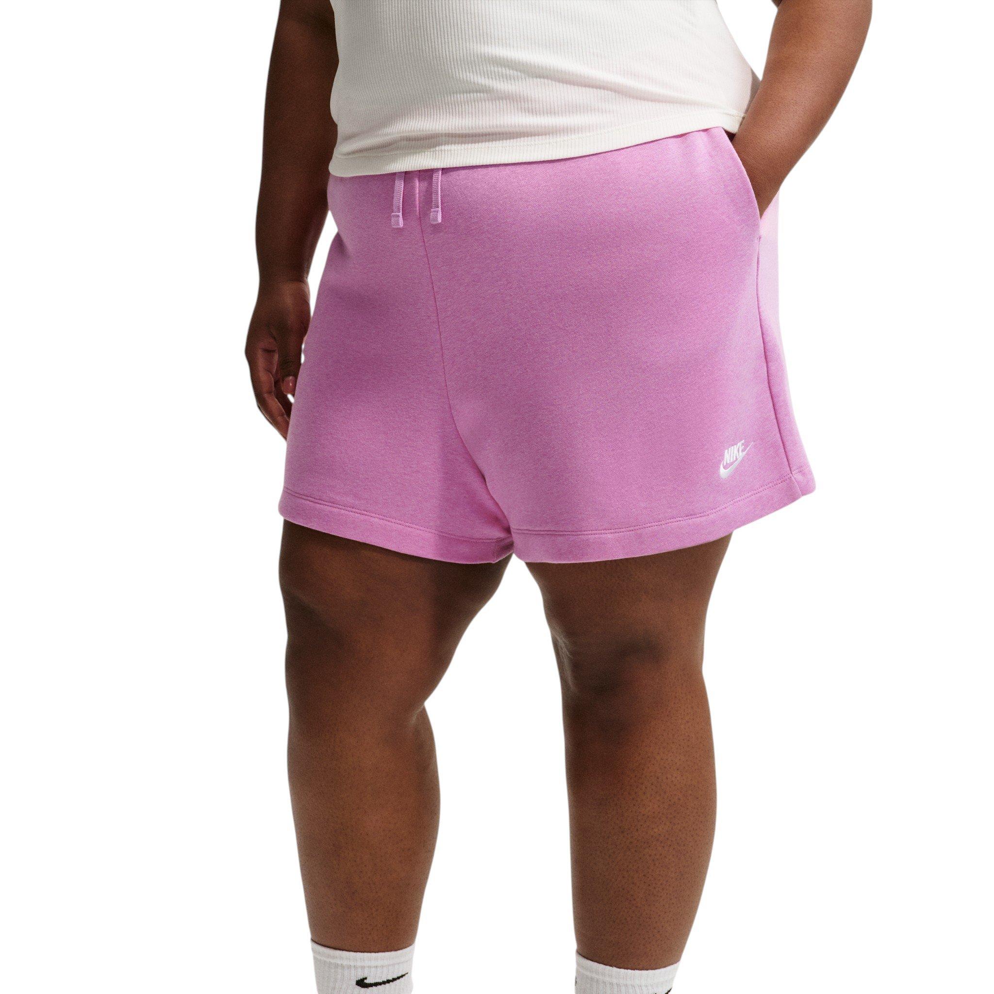 Nike Women's Sportswear Club Fleece Mid-Rise Shorts - Light Magenta - LIGHT MAGENTA