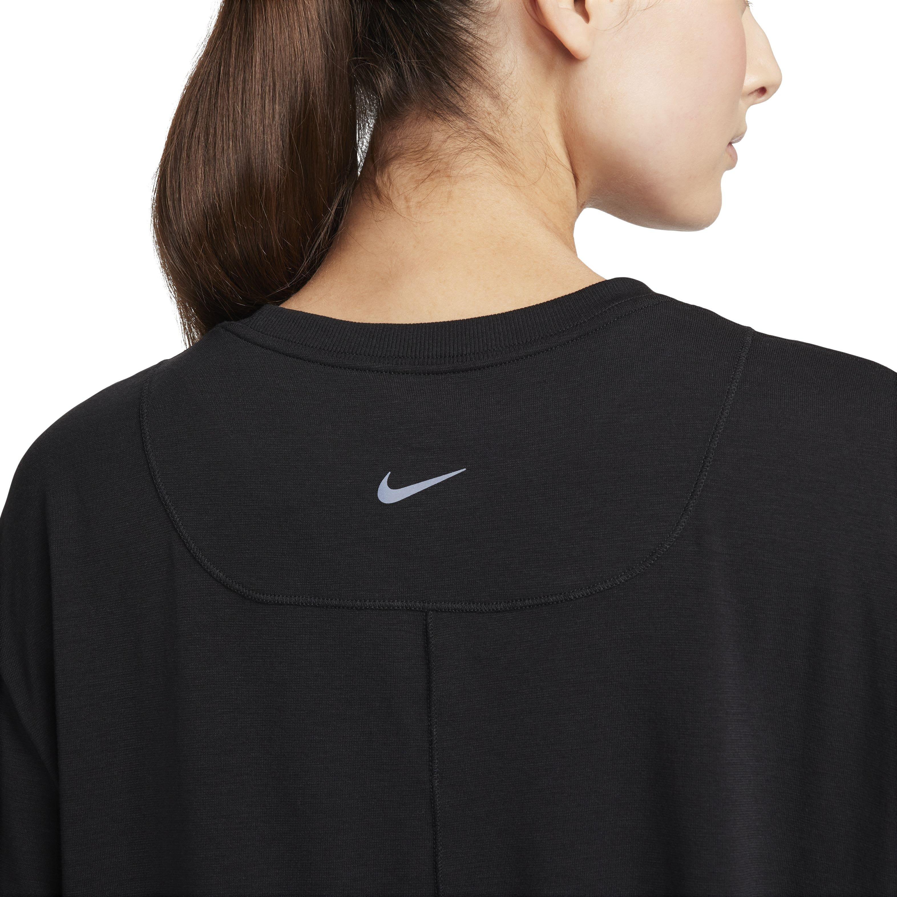 Nike Women's One Relaxed Dri-FIT Long Sleeve Top - BLACK Thumbnail View 4