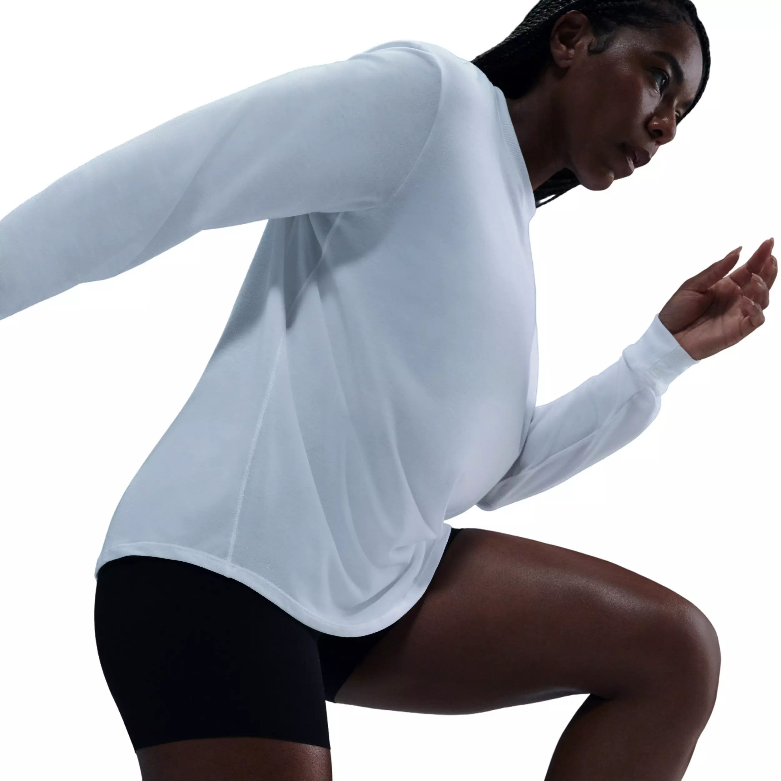 Nike Women's One Relaxed Dri-FIT Long Sleeve Top - WHITE