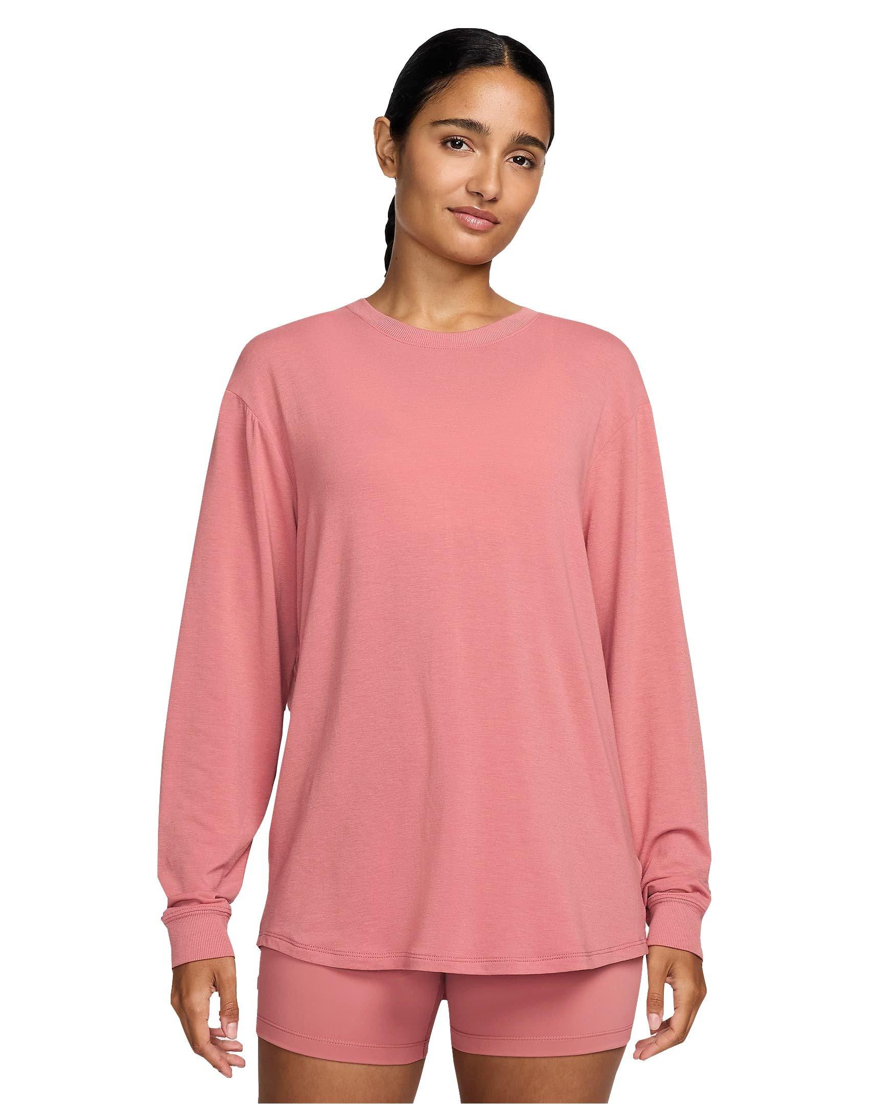 Nike Women's One Relaxed Dri-FIT Long Sleeve Top - PINK Thumbnail View 1
