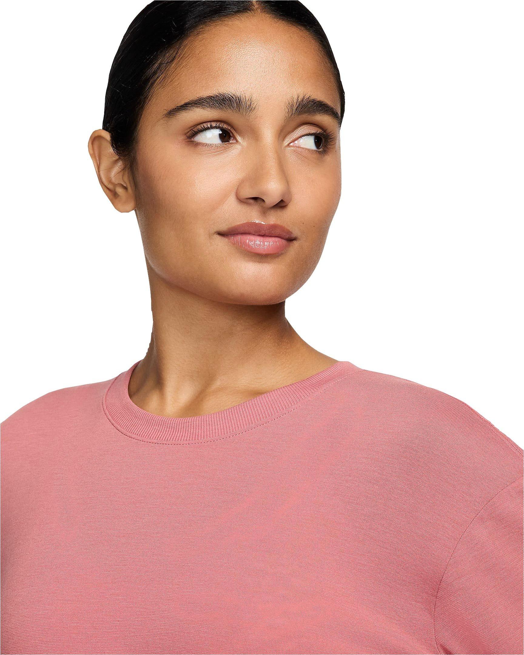 Nike Women's One Relaxed Dri-FIT Long Sleeve Top - PINK Thumbnail View 3