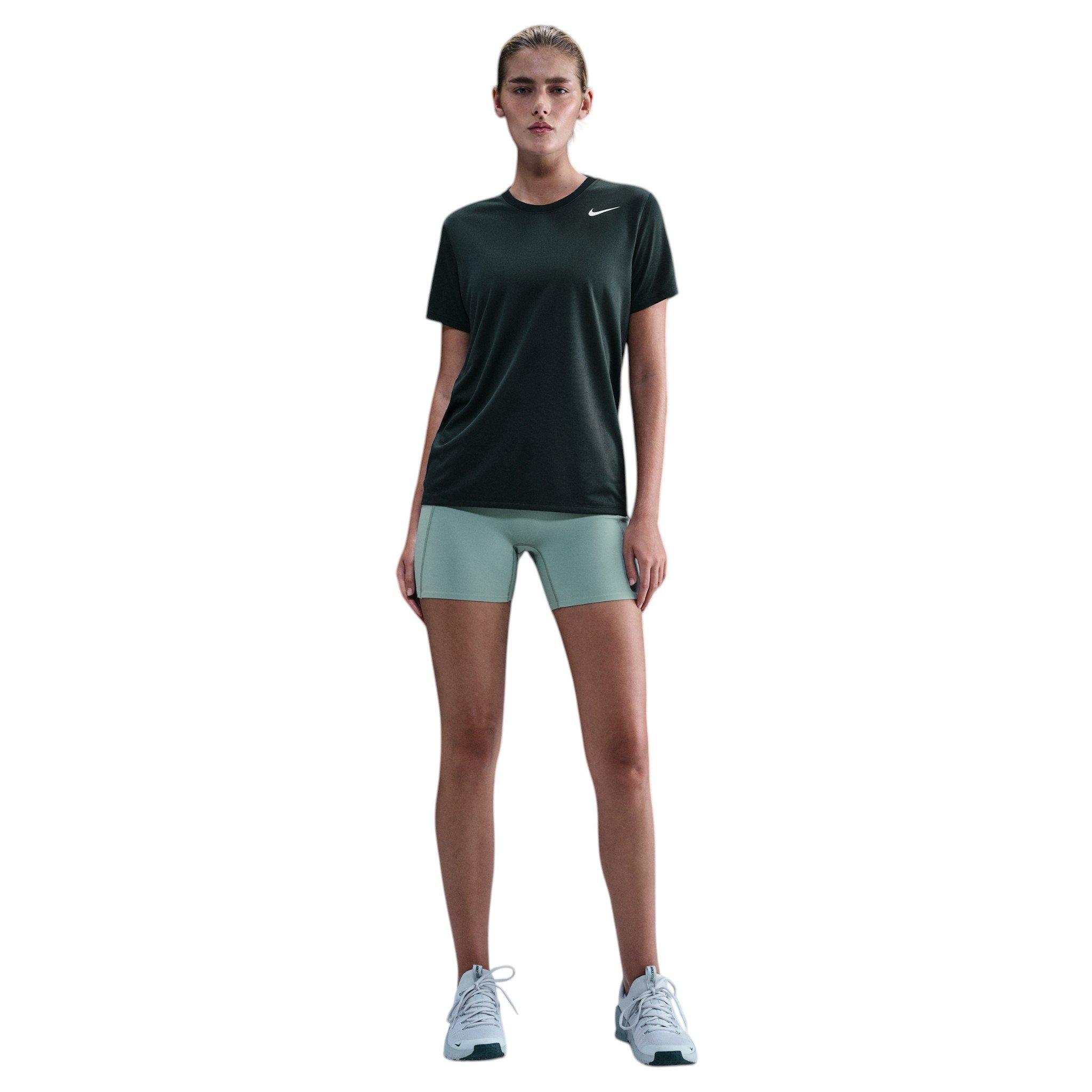 Nike Women's Dri-FIT Relaxed T-Shirt - Dark Green/White - GREEN/WHITE