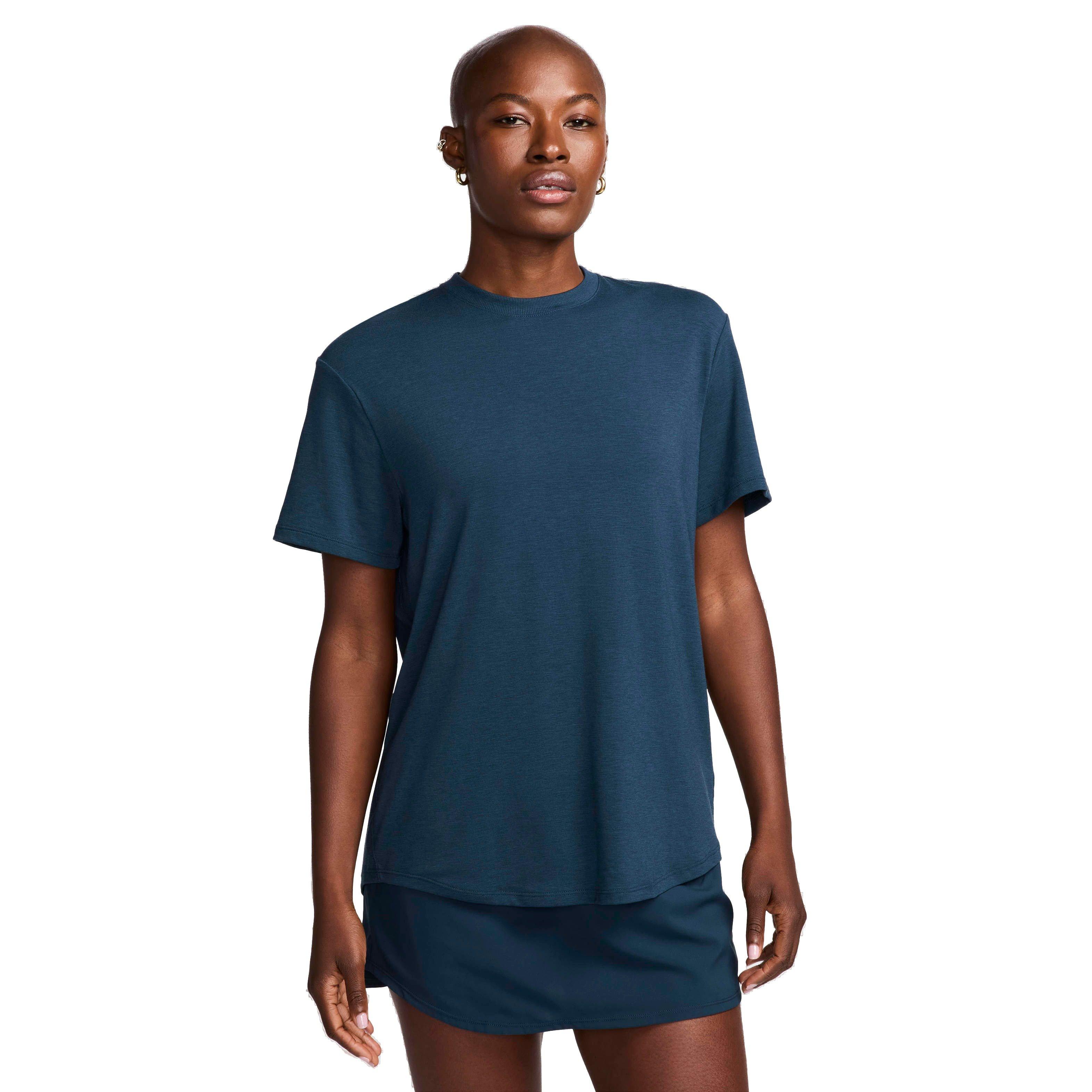 Nike Women's One Relaxed Dri-FIT Short Sleeve Top - DARK BLUE Thumbnail View 1