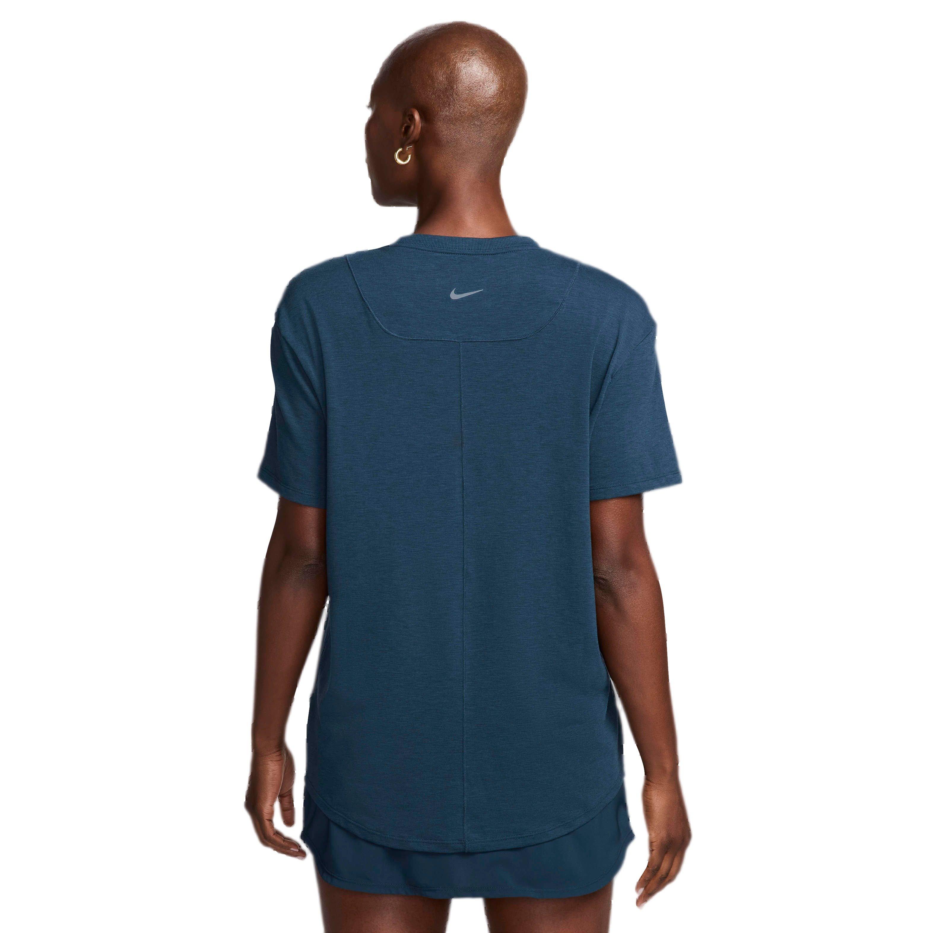 Nike Women's One Relaxed Dri-FIT Short Sleeve Top - DARK BLUE Thumbnail View 2