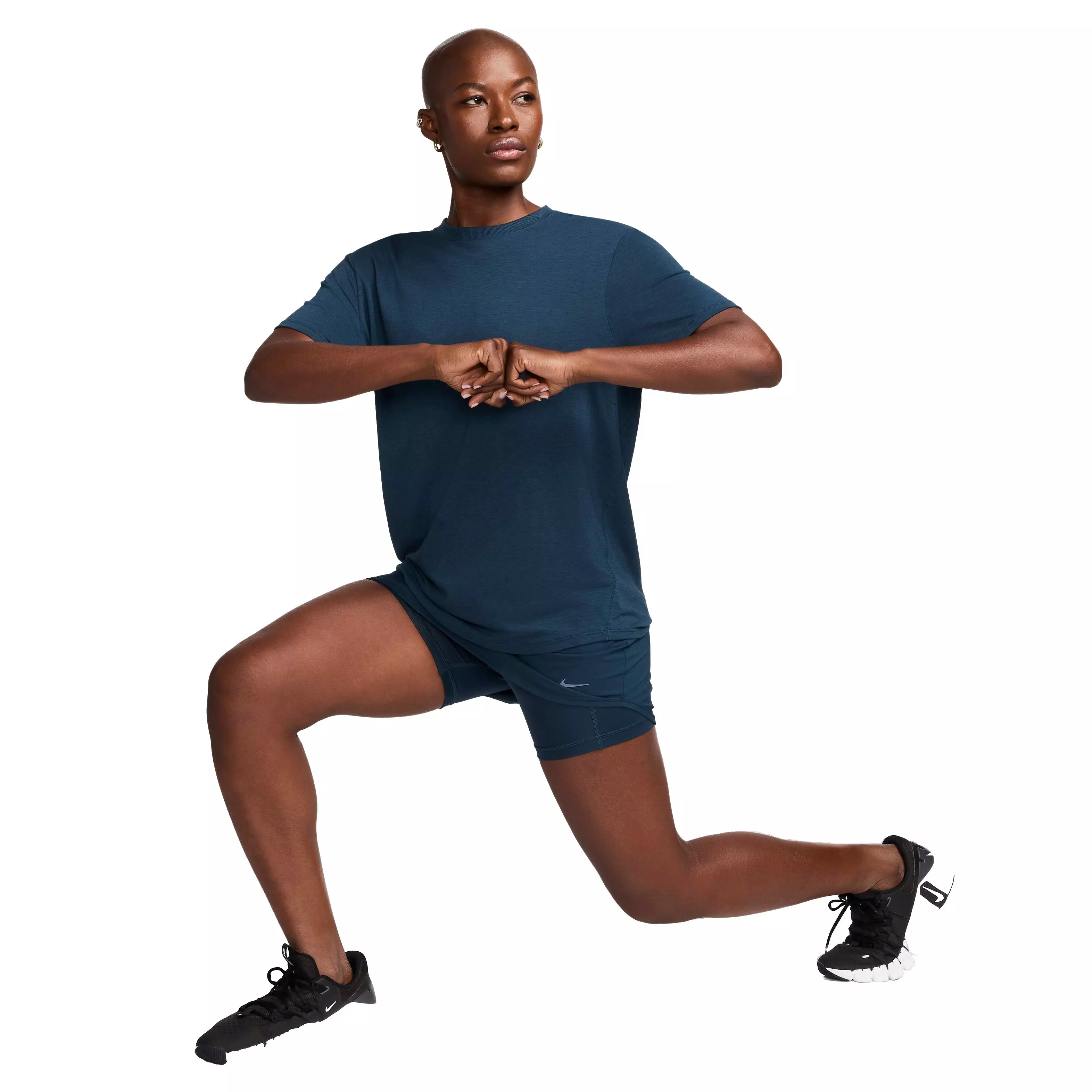 Nike Women's One Relaxed Dri-FIT Short Sleeve Top - DARK BLUE