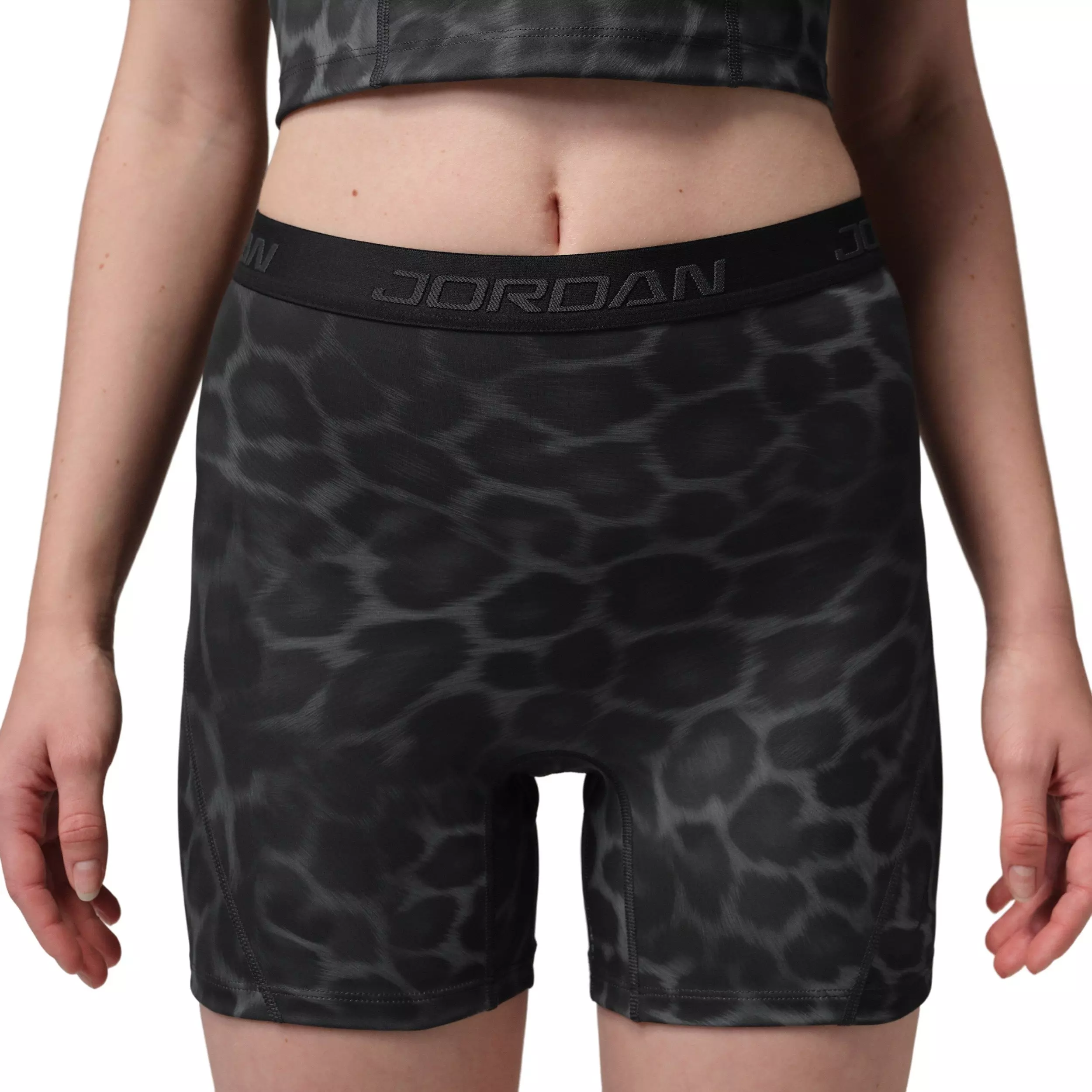 Jordan Women's Sport Dri-FIT High-Waisted 5" AOP Shorts - Black - BLACK
