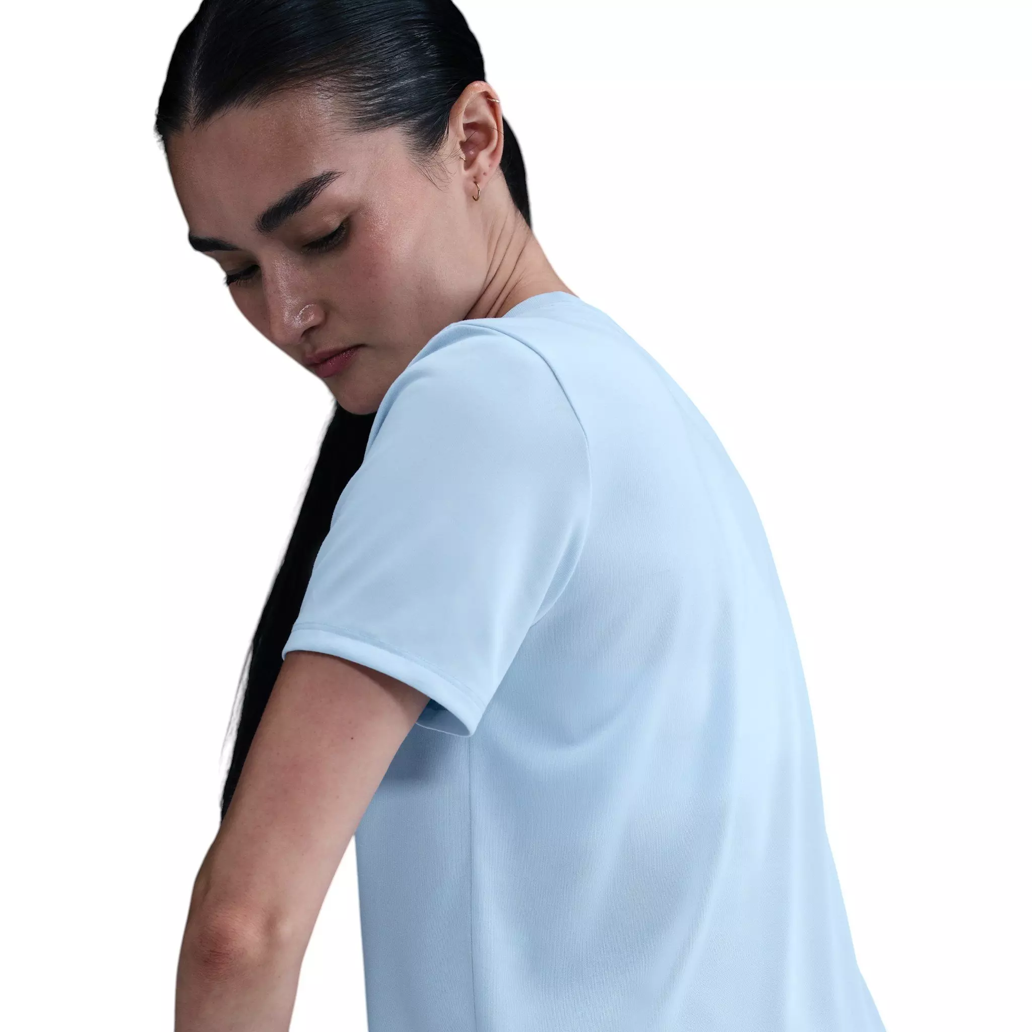Nike Women's Dri-FIT Relaxed T-Shirt - Light Blue/White - LIGHT BLUE/WHITE