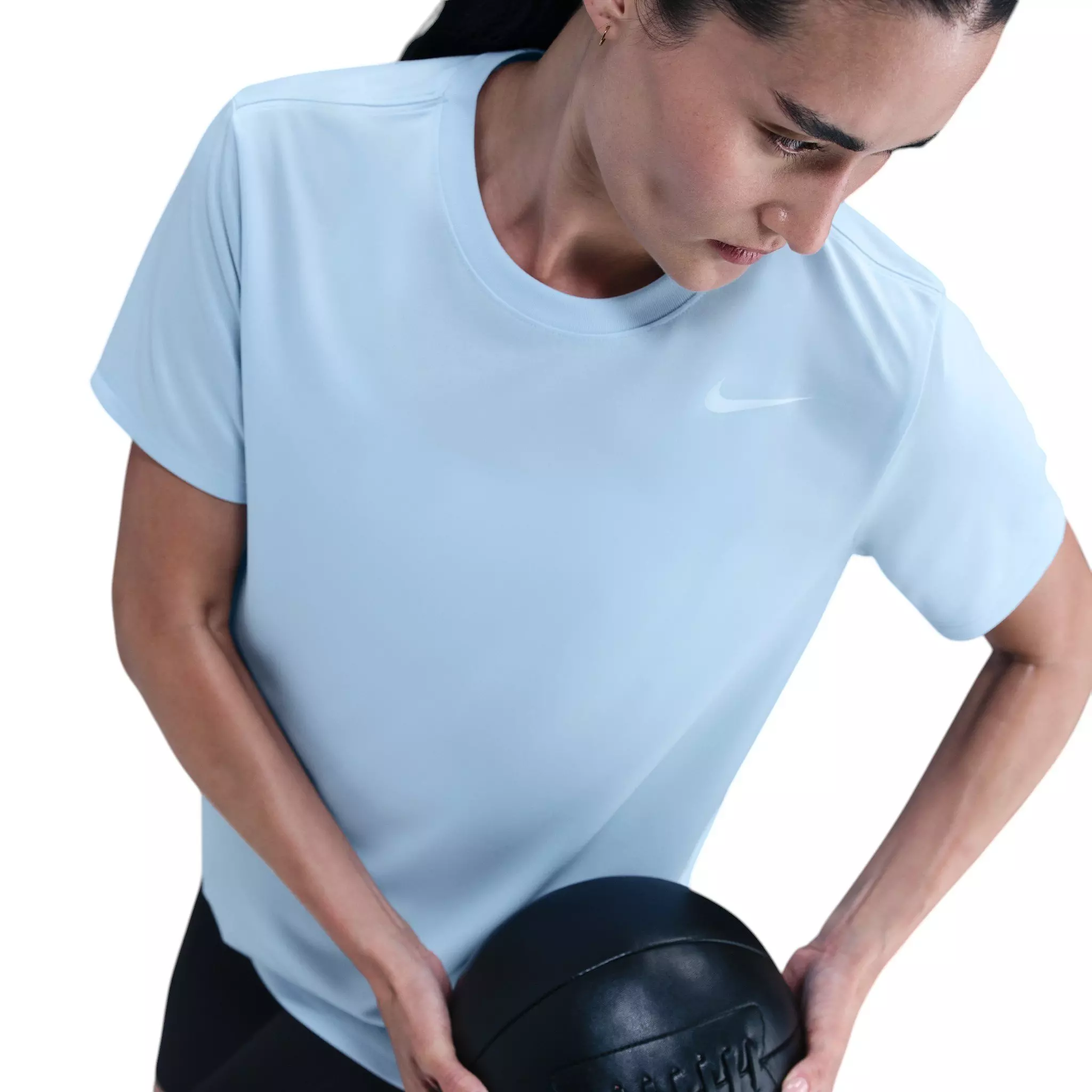 Nike Women's Dri-FIT Relaxed T-Shirt - Light Blue/White - LIGHT BLUE/WHITE