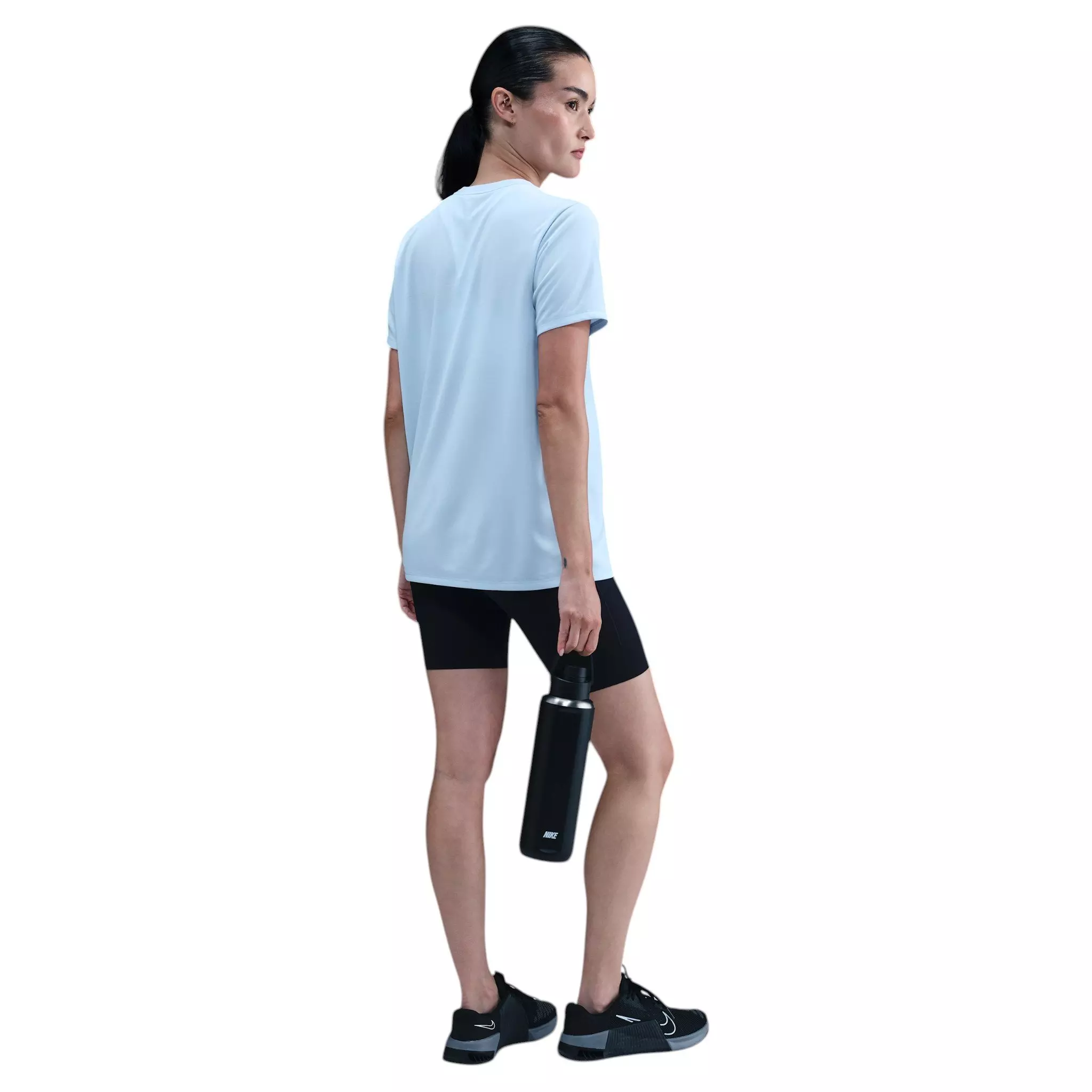 Nike Women's Dri-FIT Relaxed T-Shirt - Light Blue/White - LIGHT BLUE/WHITE