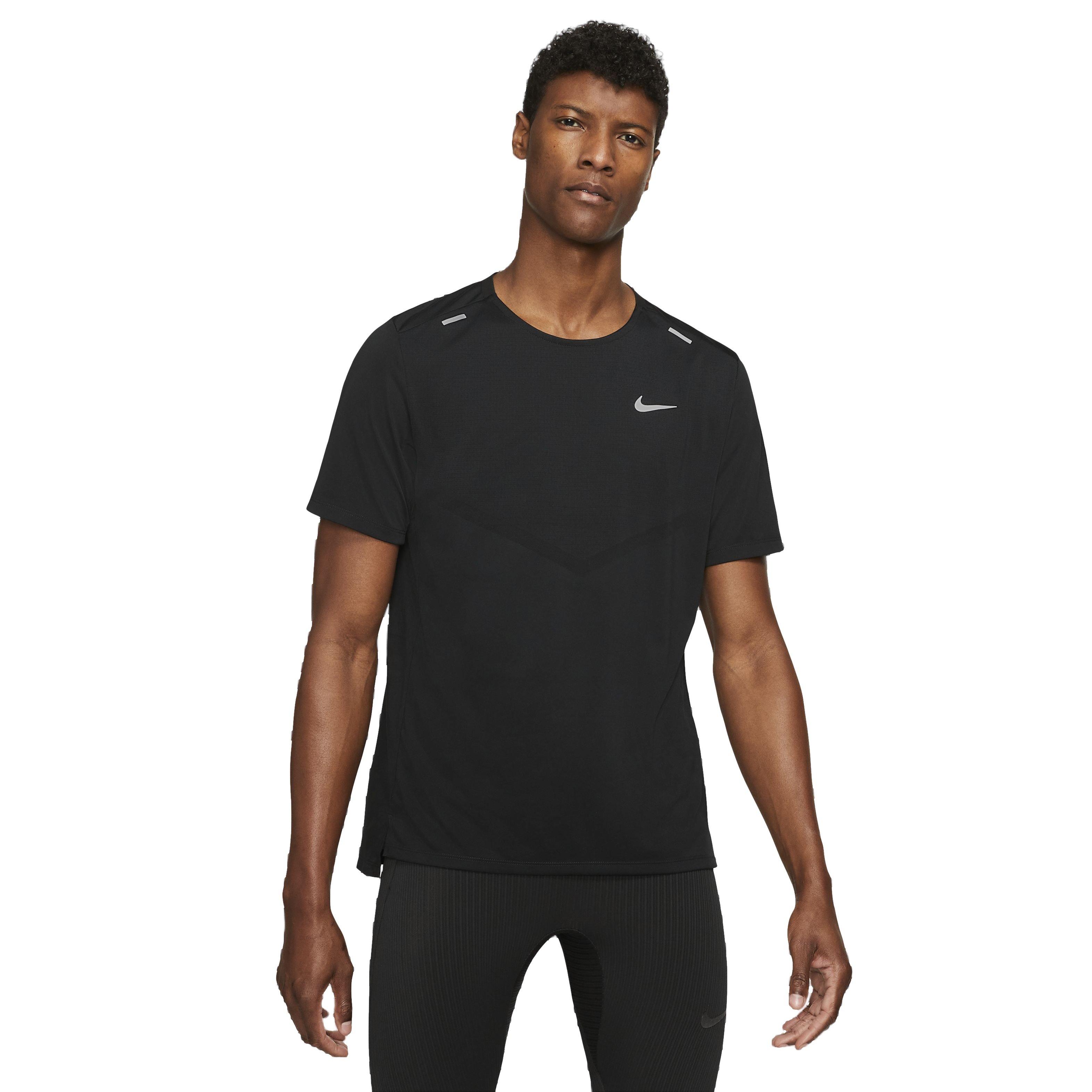 Nike Men's Dri-FIT Short Sleeve Rise 365 Running Top - BLACK Thumbnail View 1