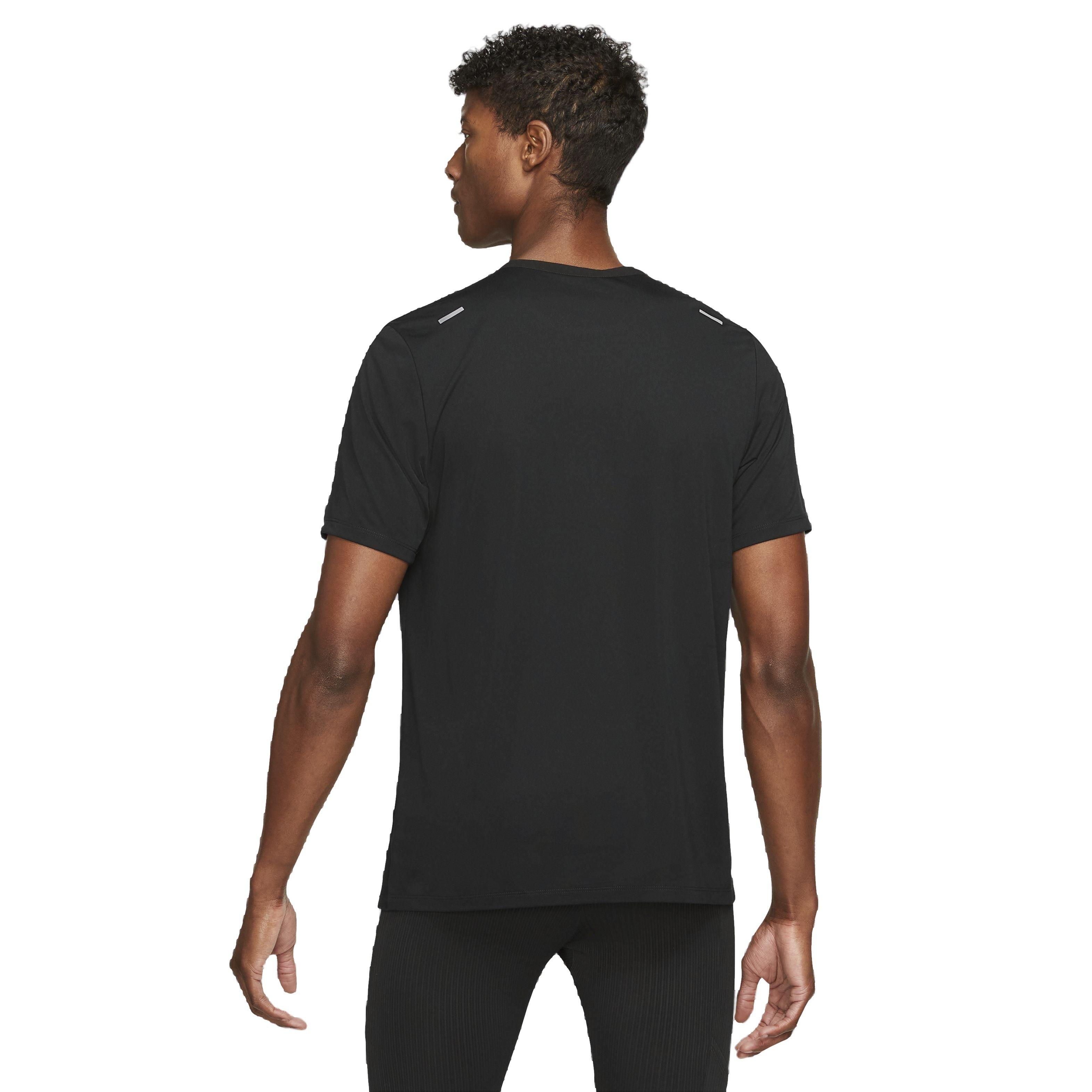 Nike Men's Dri-FIT Short Sleeve Rise 365 Running Top - BLACK Thumbnail View 2