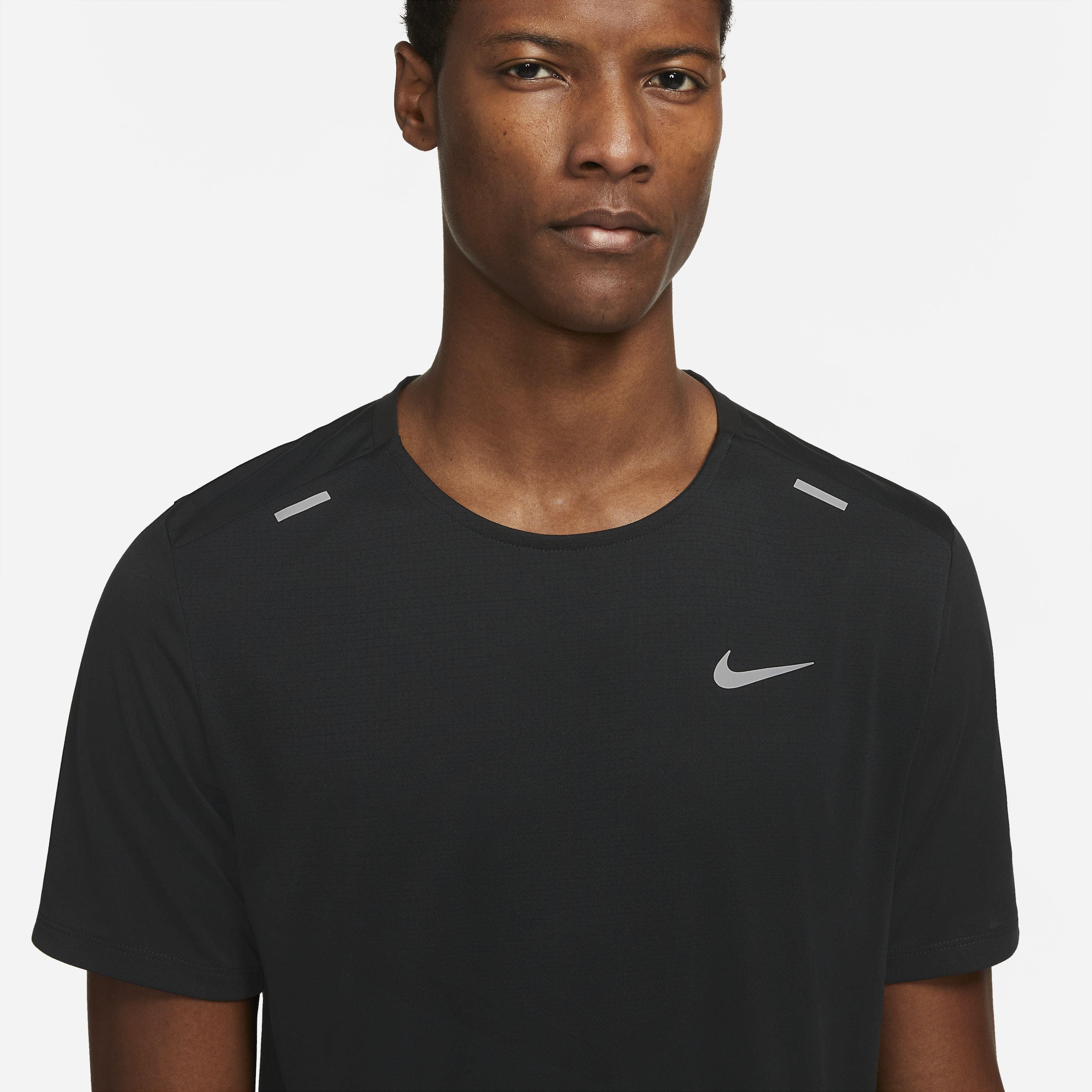 Nike Men's Dri-FIT Short Sleeve Rise 365 Running Top - BLACK Thumbnail View 3