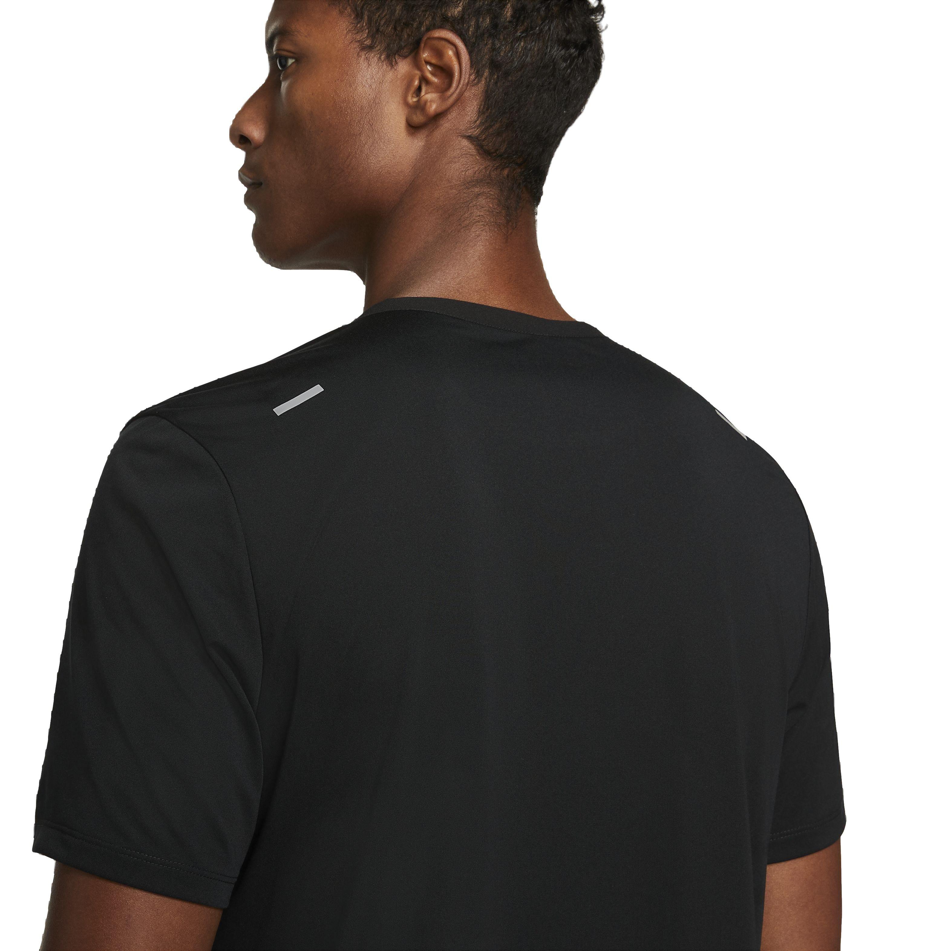 Nike Men's Dri-FIT Short Sleeve Rise 365 Running Top - BLACK Thumbnail View 5