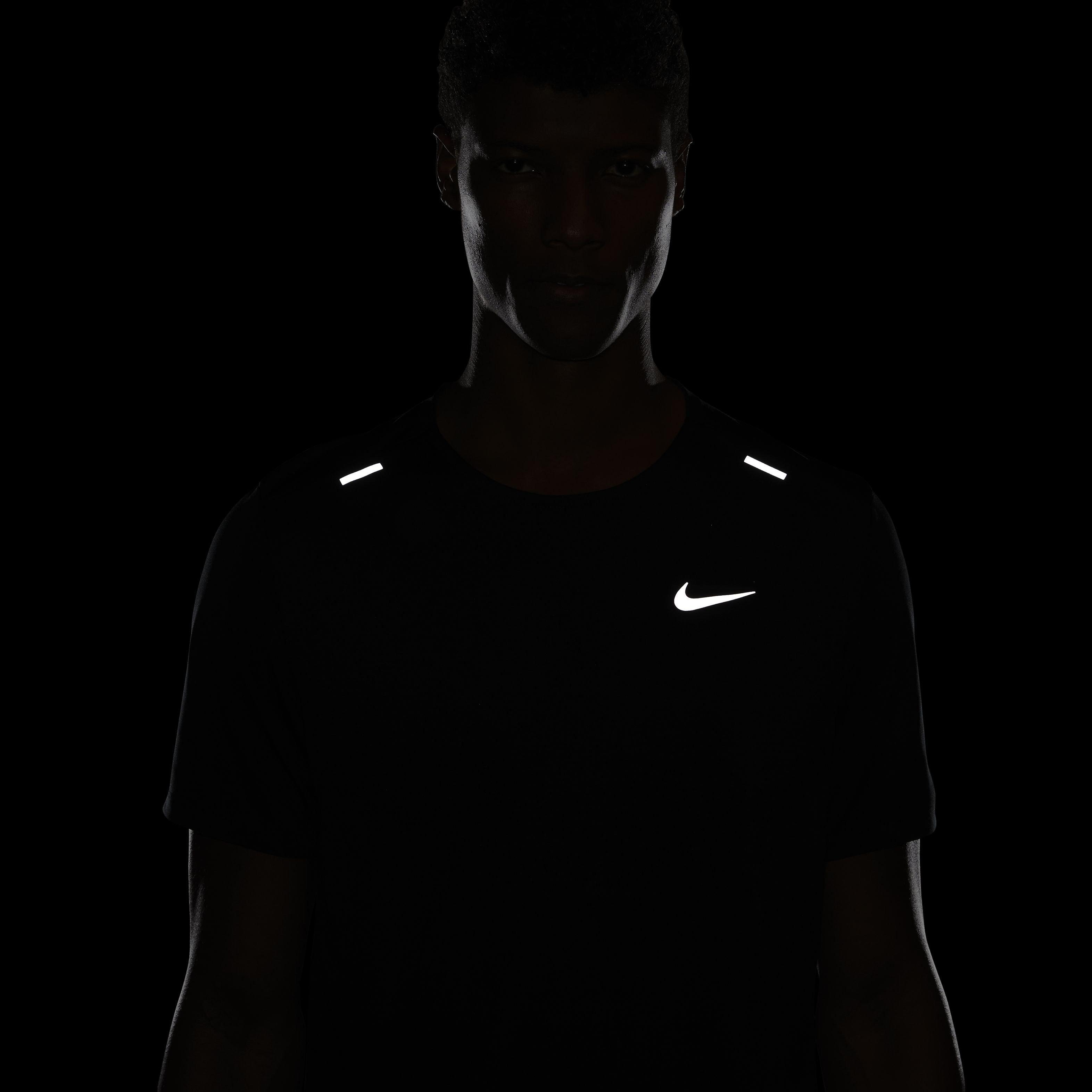 Nike Men's Dri-FIT Short Sleeve Rise 365 Running Top - BLACK Thumbnail View 7